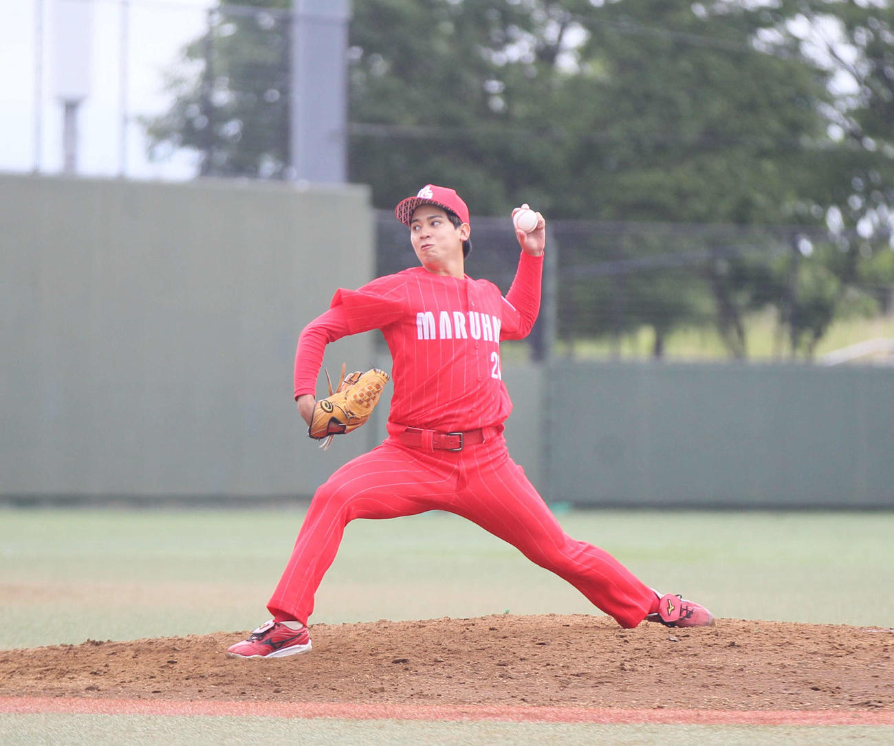 マルハン北日本カンパニー対東北マークス　先発し力投したマルハン北日本カンパニー林（撮影・高橋香奈）