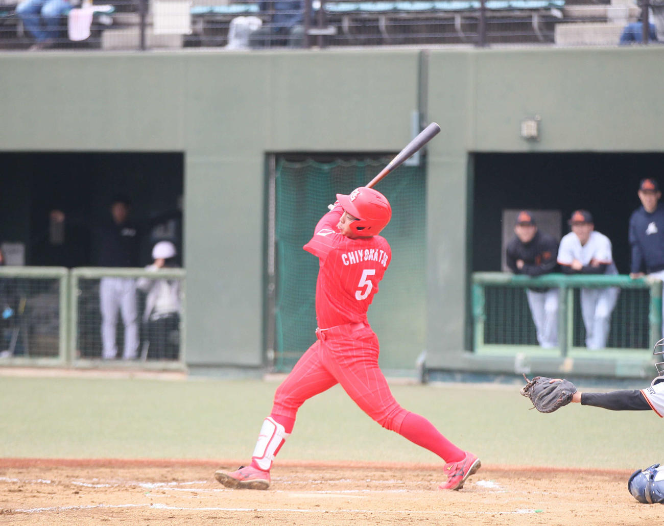 マルハン北日本カンパニー対東北マークス　決勝打を放ったマルハン北日本カンパニー千代松（撮影・高橋香奈）