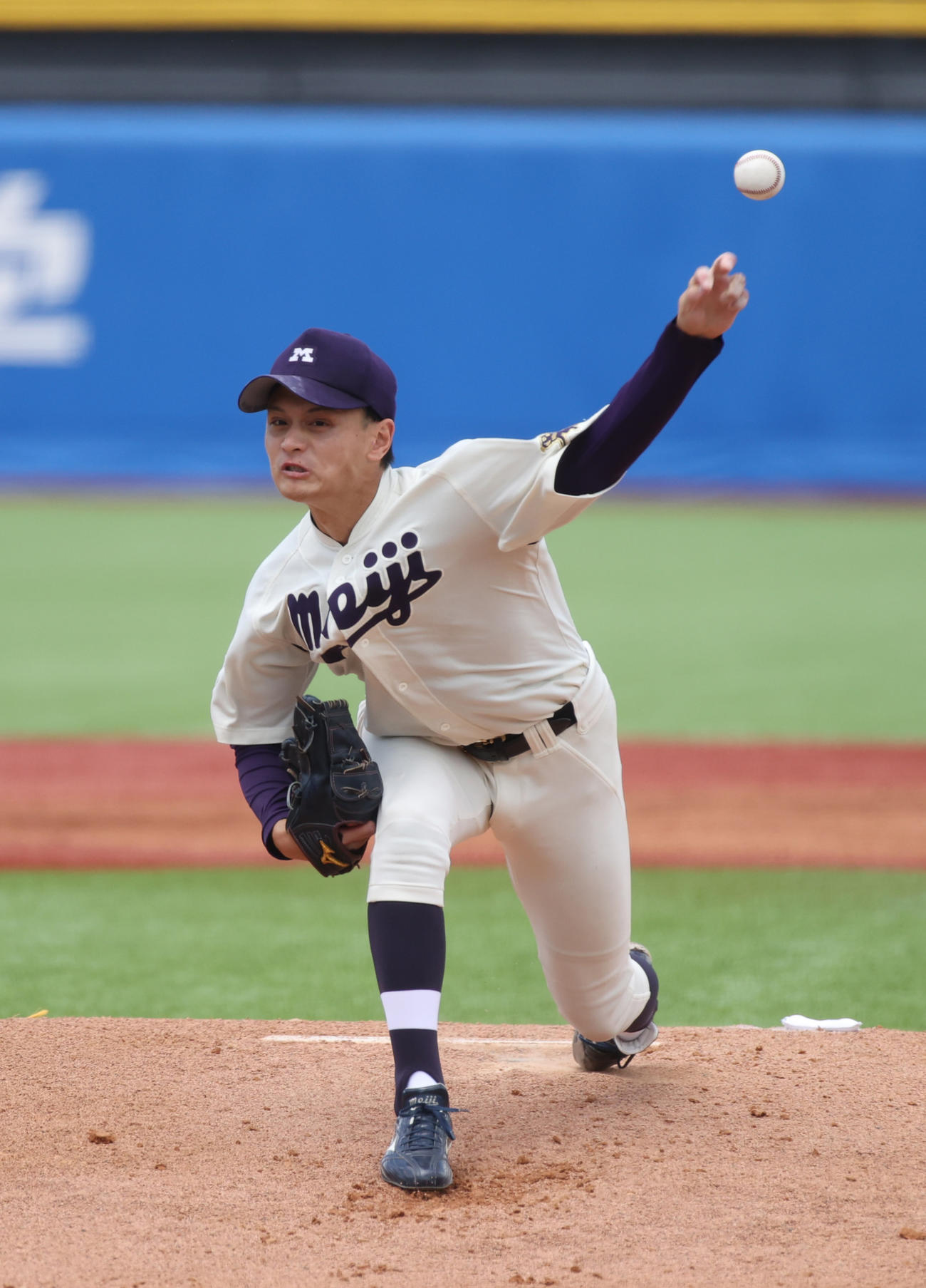 明大対早大　先発した明大・毛利（撮影・柴田隆二）