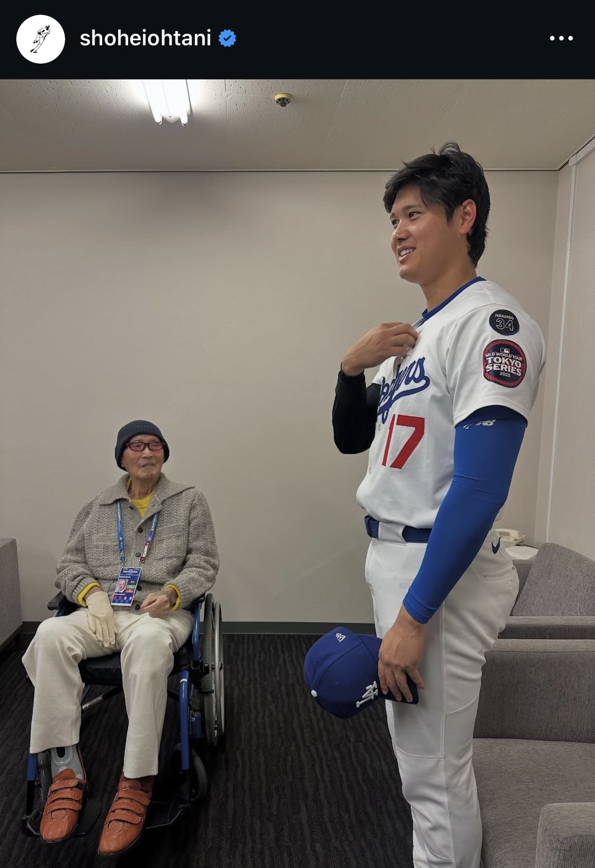 大谷のインスタグラムから