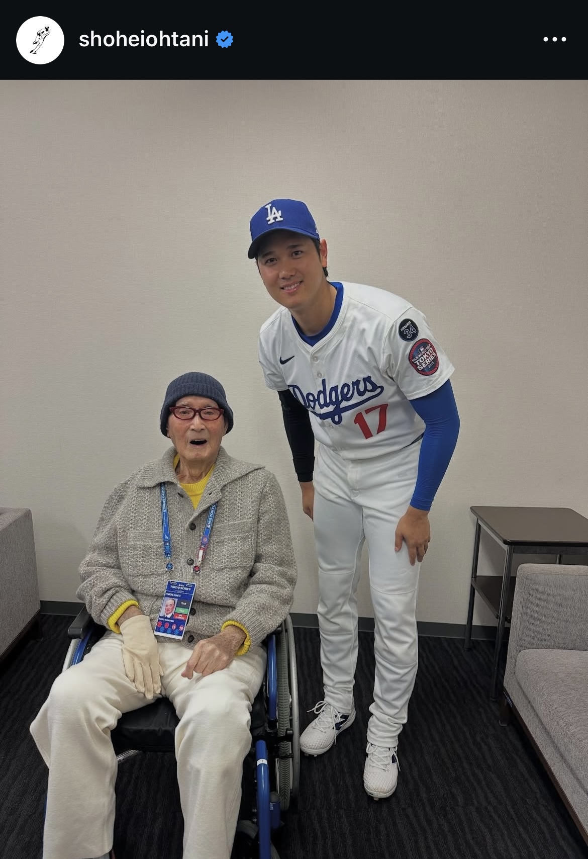 大谷のインスタグラムから
