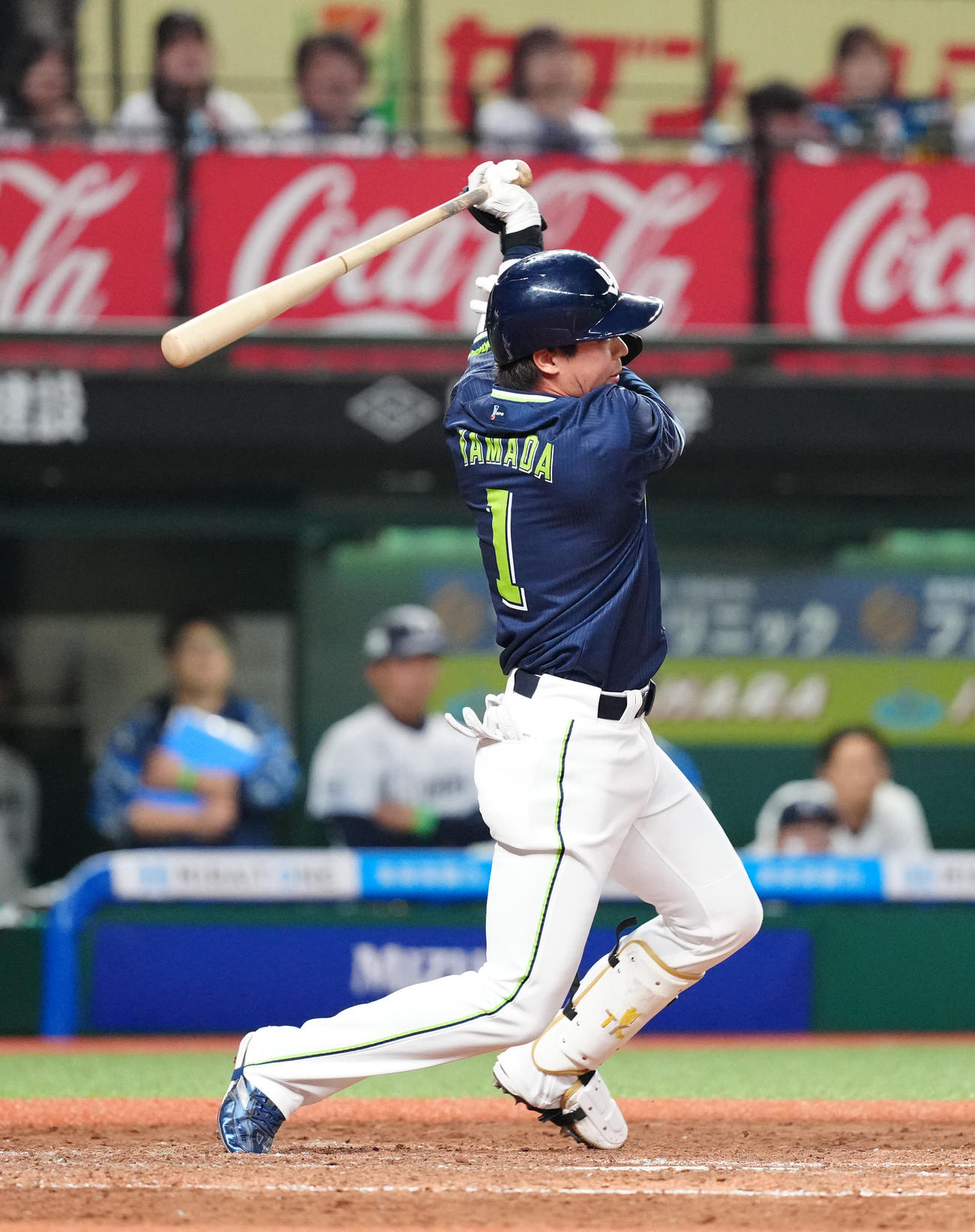 西武対ヤクルト　9回表ヤクルト2死二塁、左前打を放つ代打山田（撮影・江口和貴）