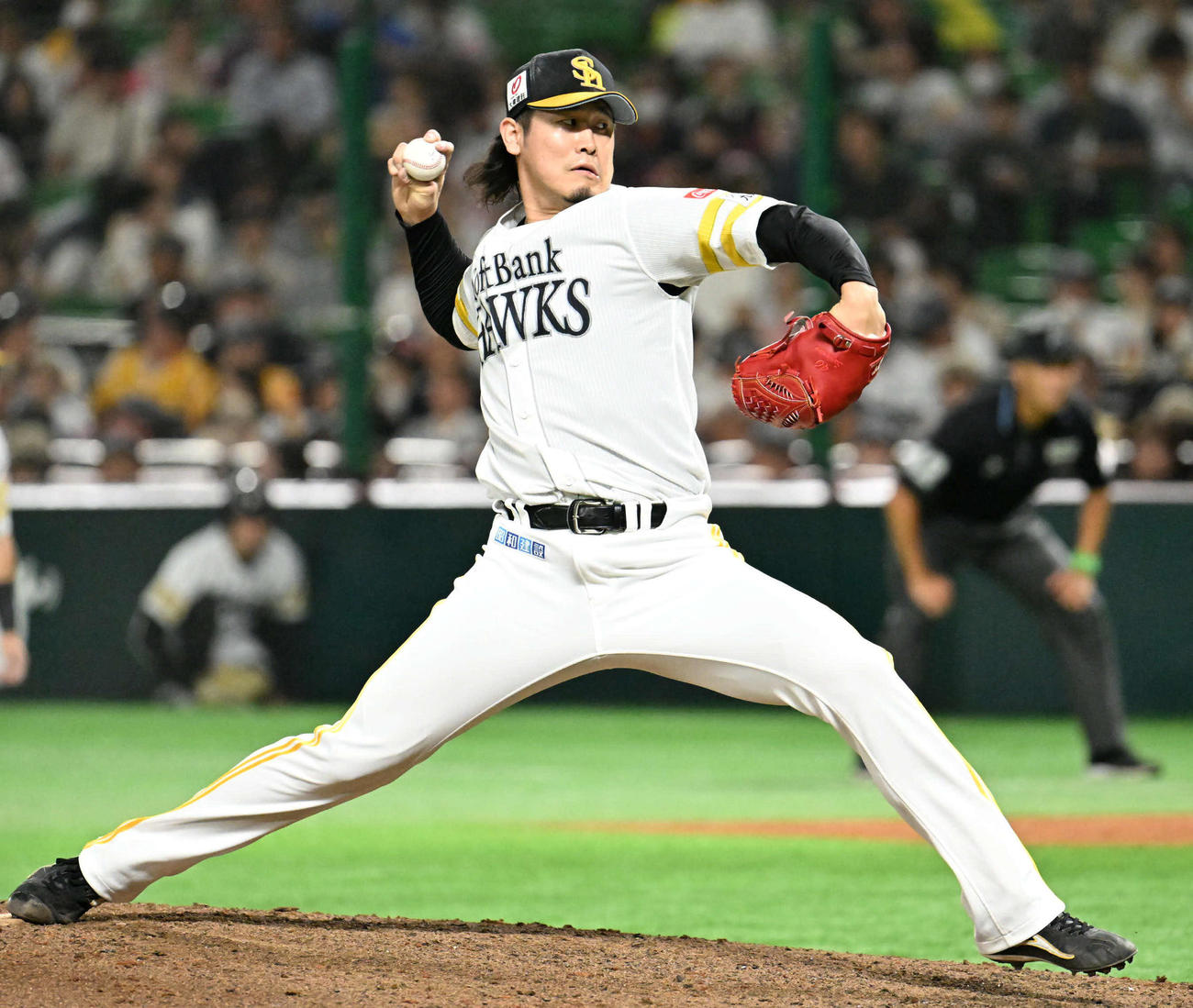 ソフトバンク対中日　ソフトバンク2番手投手・杉山（撮影・林敢治）