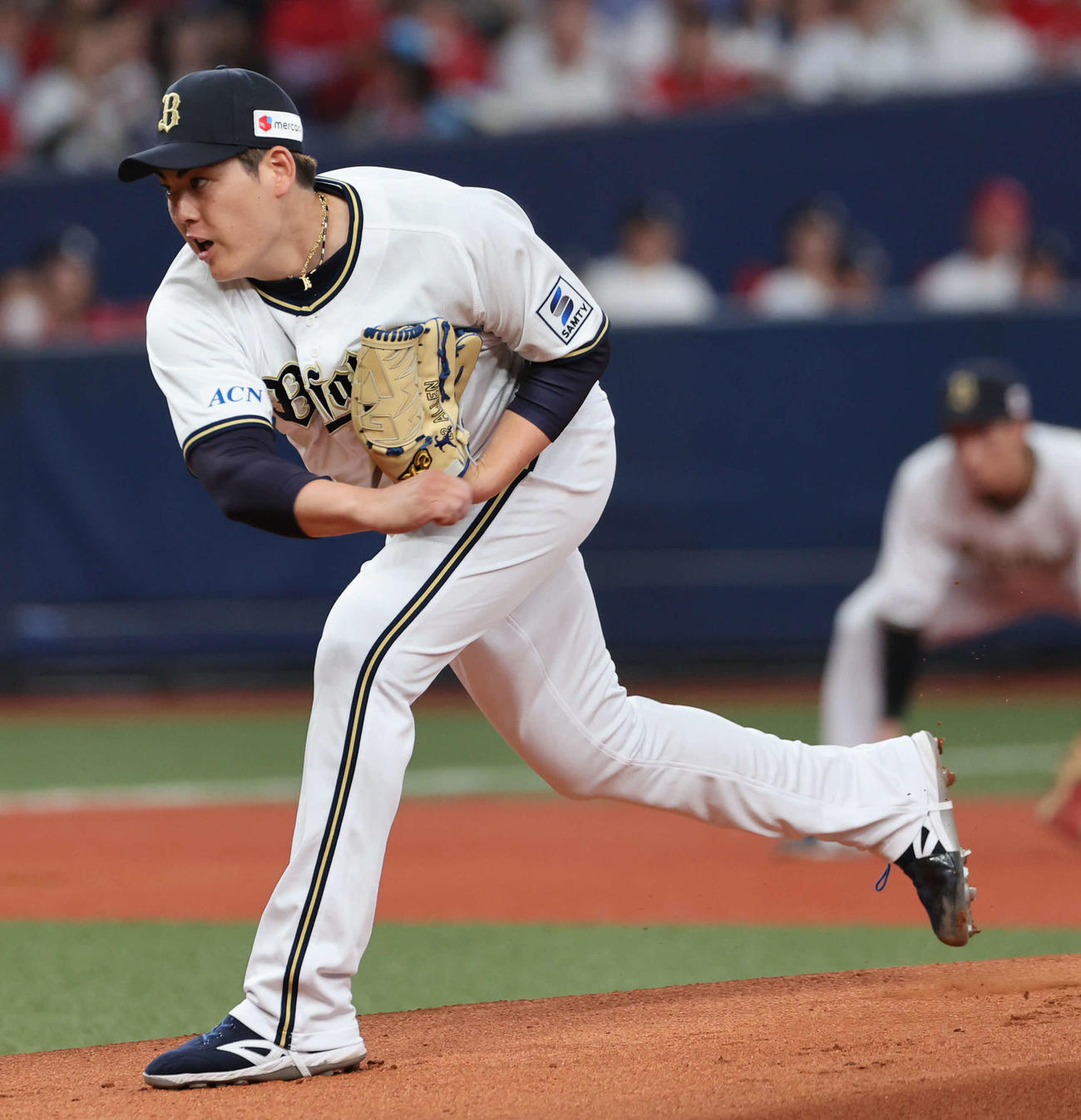 オリックス対広島　オリックス先発の九里（撮影・西尾就之）