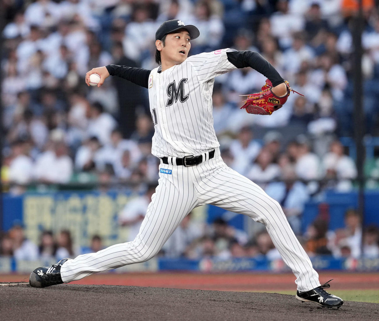 ロッテ対巨人　ロッテの先発石川柊（撮影・たえ見朱実）
