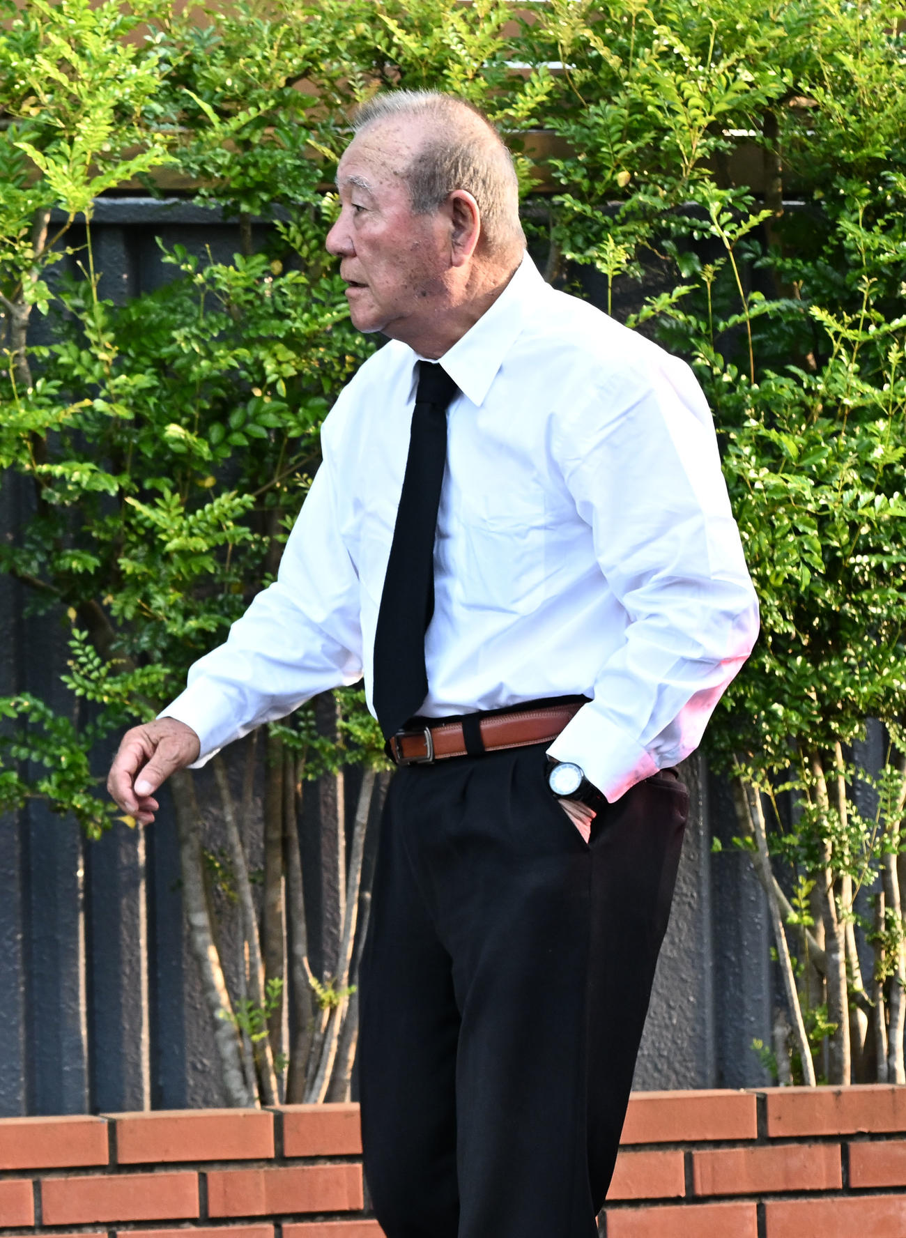 長嶋茂雄さんの自宅に弔問に訪れた柴田勲さん（撮影・千葉一成）