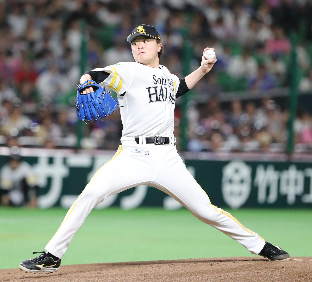 ソフトバンク対中日　先発・前田純（撮影・梅根麻紀）