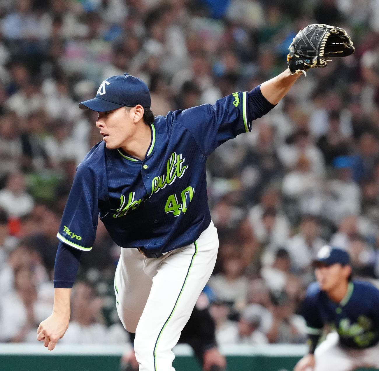 西武対ヤクルト　ヤクルト先発の高梨（撮影・江口和貴）