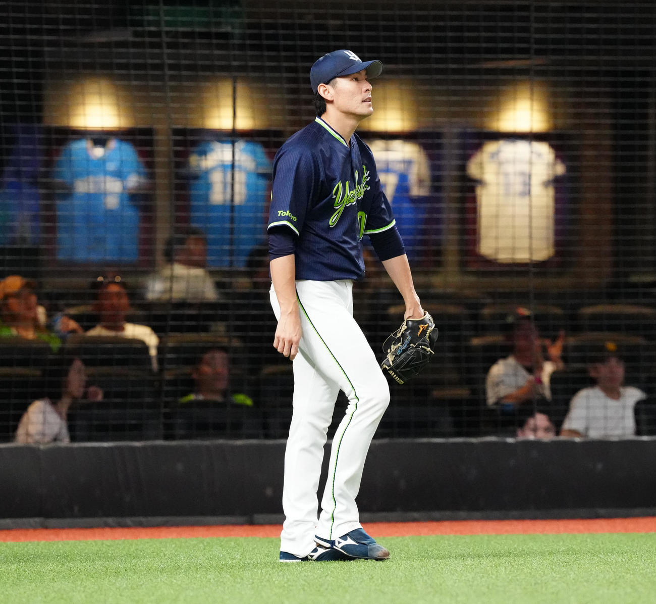 西武対ヤクルト　1回裏西武1死一、二塁、ネビンに先制適時打を浴びた高梨（撮影・江口和貴）