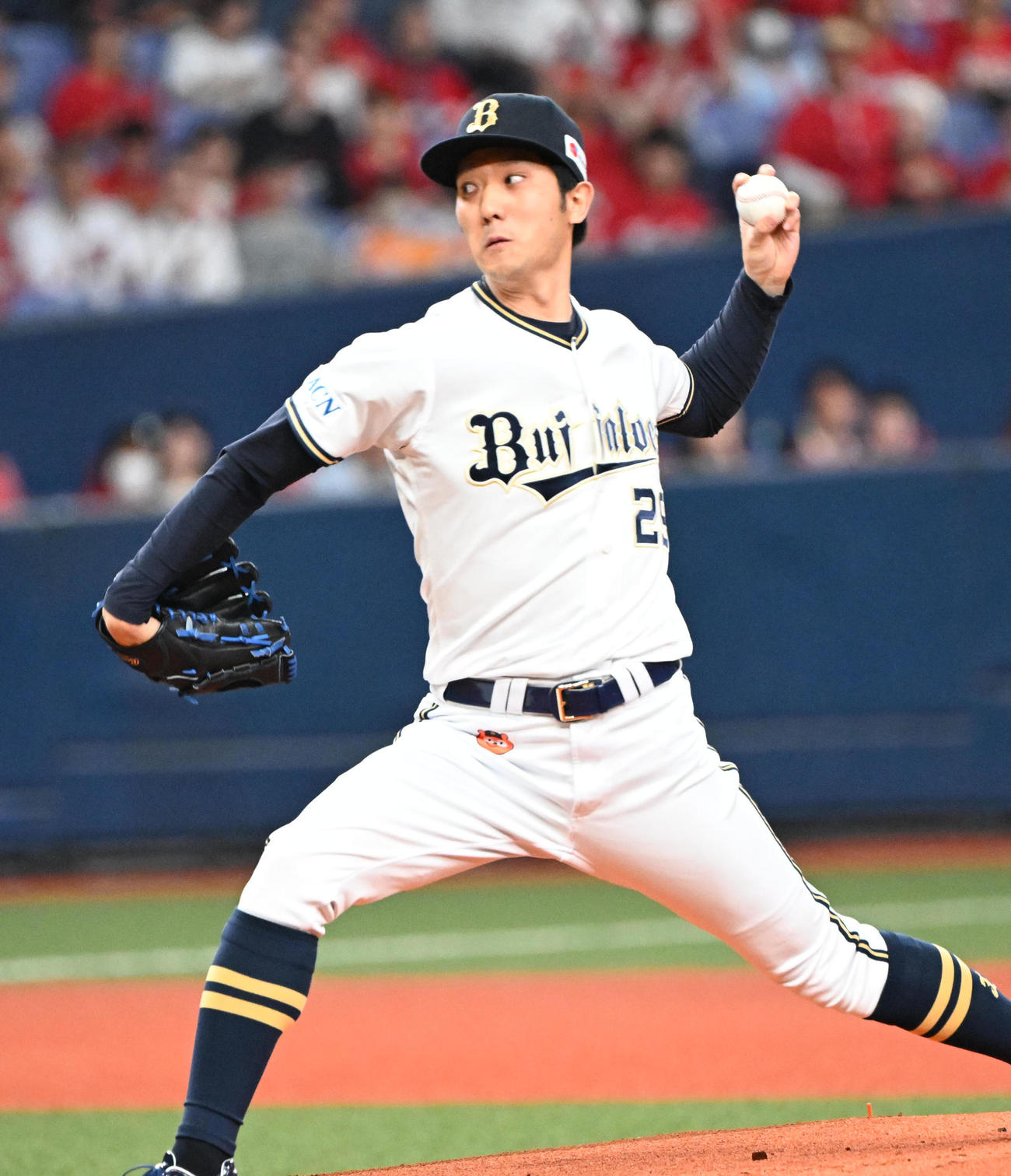 オリックス対広島　先発するオリックス田嶋（撮影・和賀正仁）