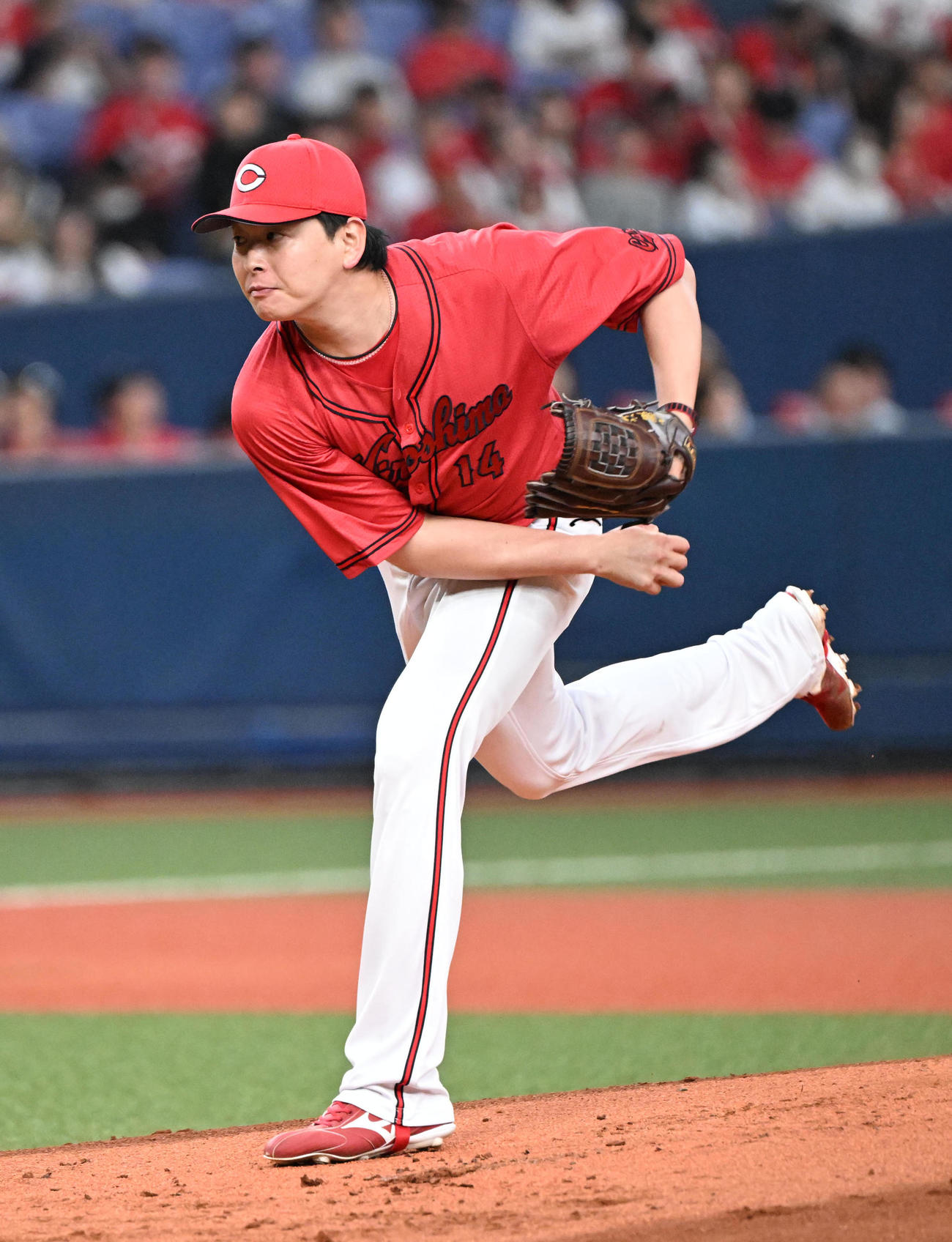 オリックス対広島　先発する広島大瀬良（撮影・和賀正仁）