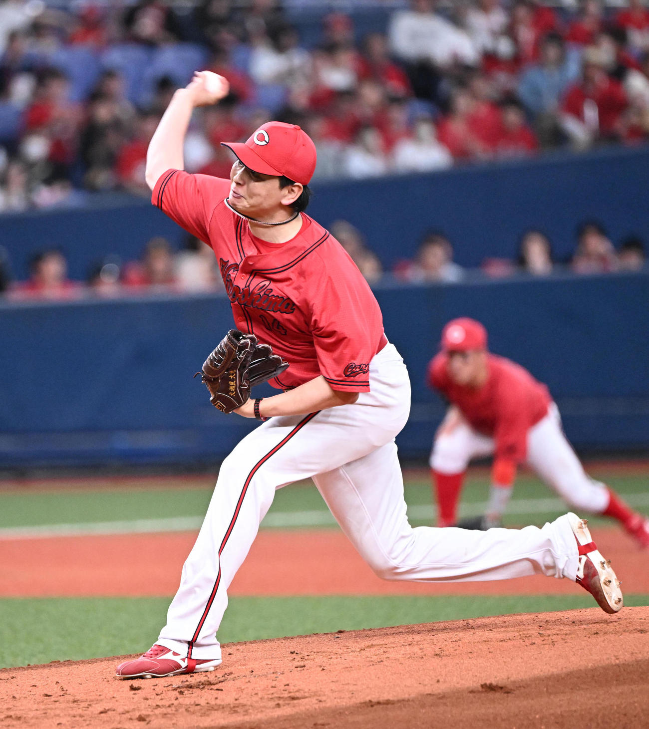 オリックス対広島　先発する広島大瀬良（撮影・和賀正仁）