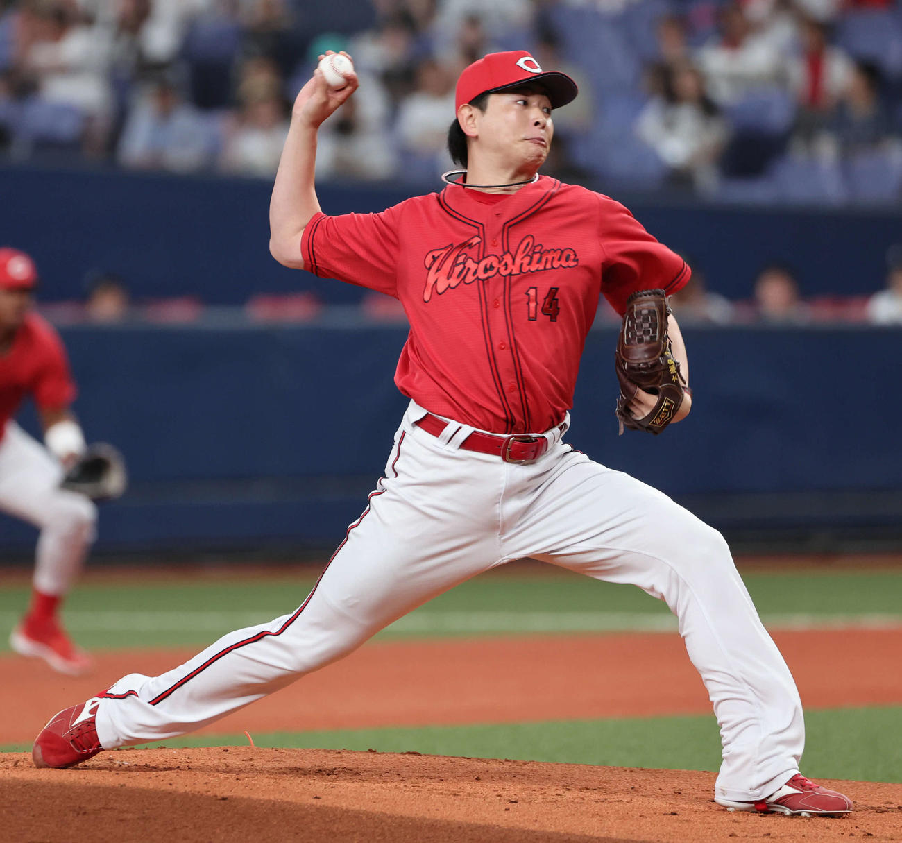 オリックス対広島　広島先発の大瀬良（撮影・西尾就之）