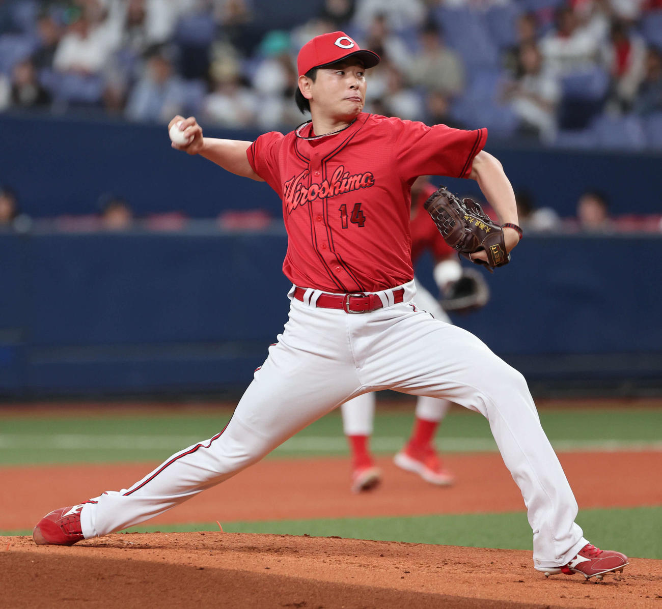オリックス対広島　広島先発の大瀬良（撮影・西尾就之）