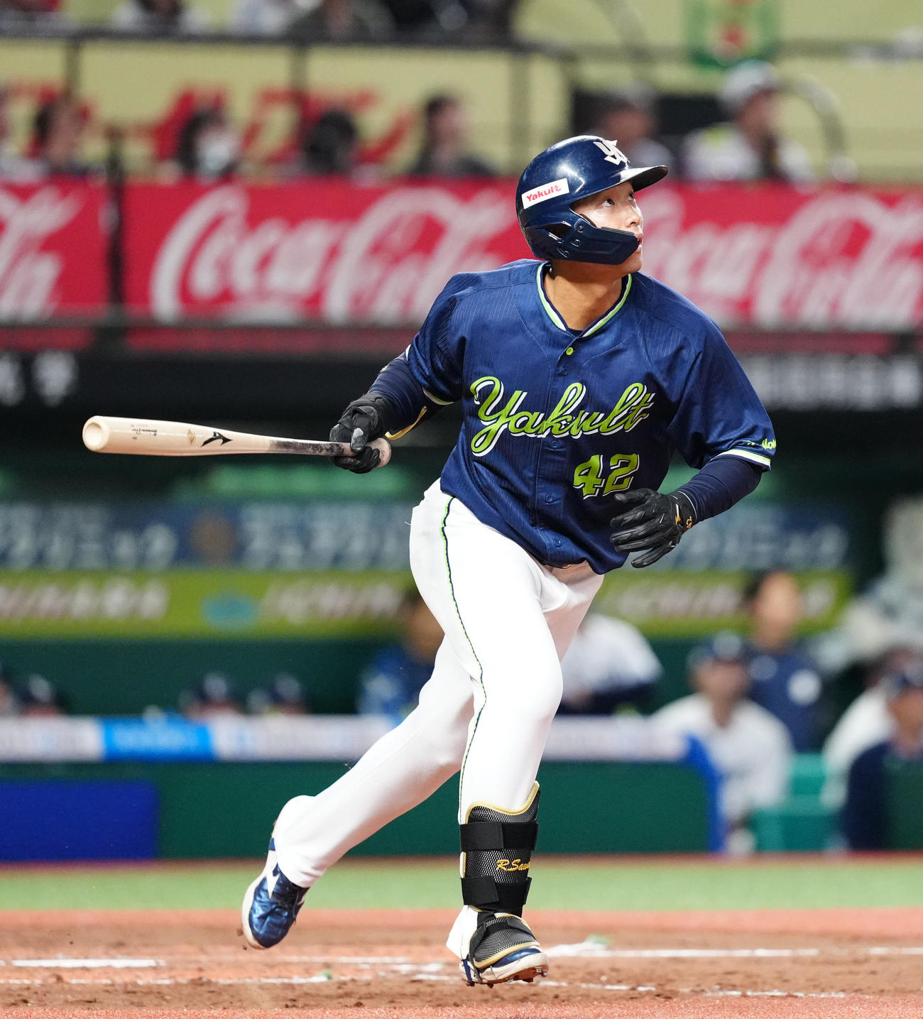 西武対ヤクルト　4回表ヤクルト2死、チーム3点目となるソロ本塁打を右越えに放つ沢井（撮影・江口和貴）
