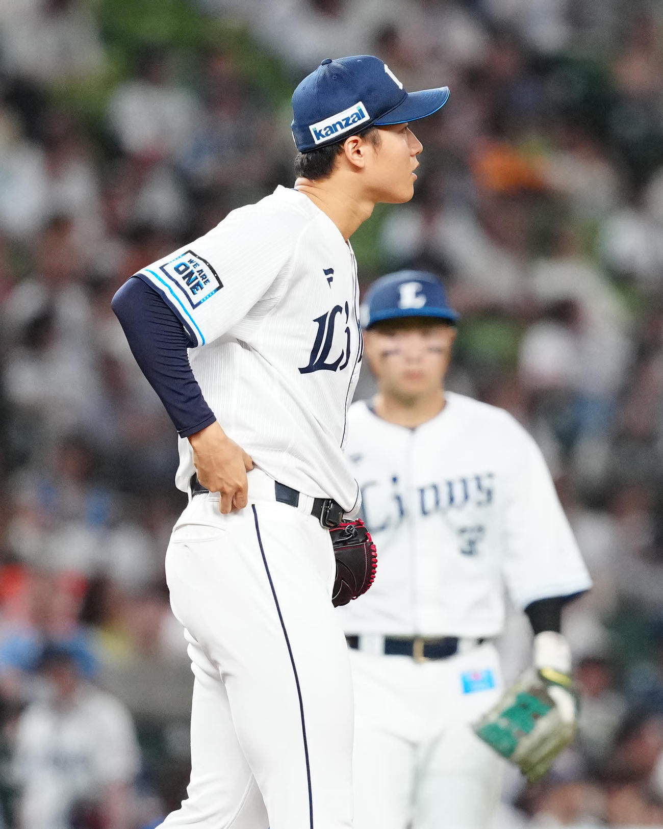 西武対ヤクルト　3回表ヤクルト無死、伊藤に先制ソロ本塁打を浴びる菅井（撮影・江口和貴）