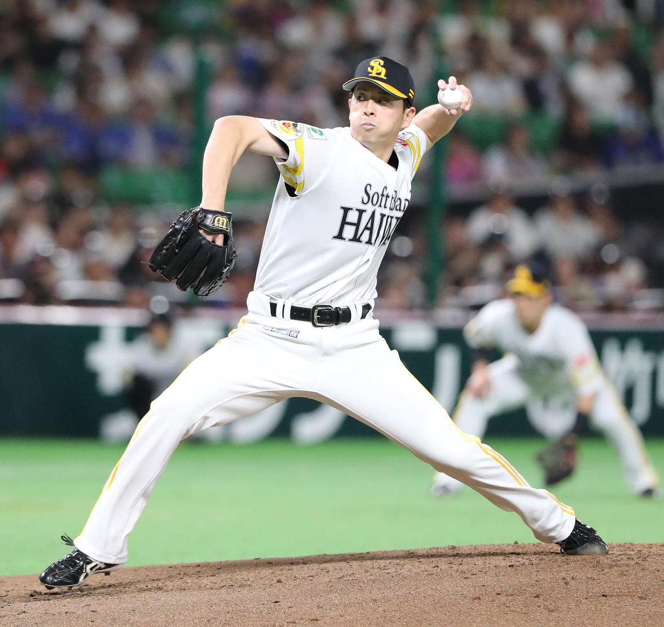 ソフトバンク対中日　先発・大関（撮影・梅根麻紀）