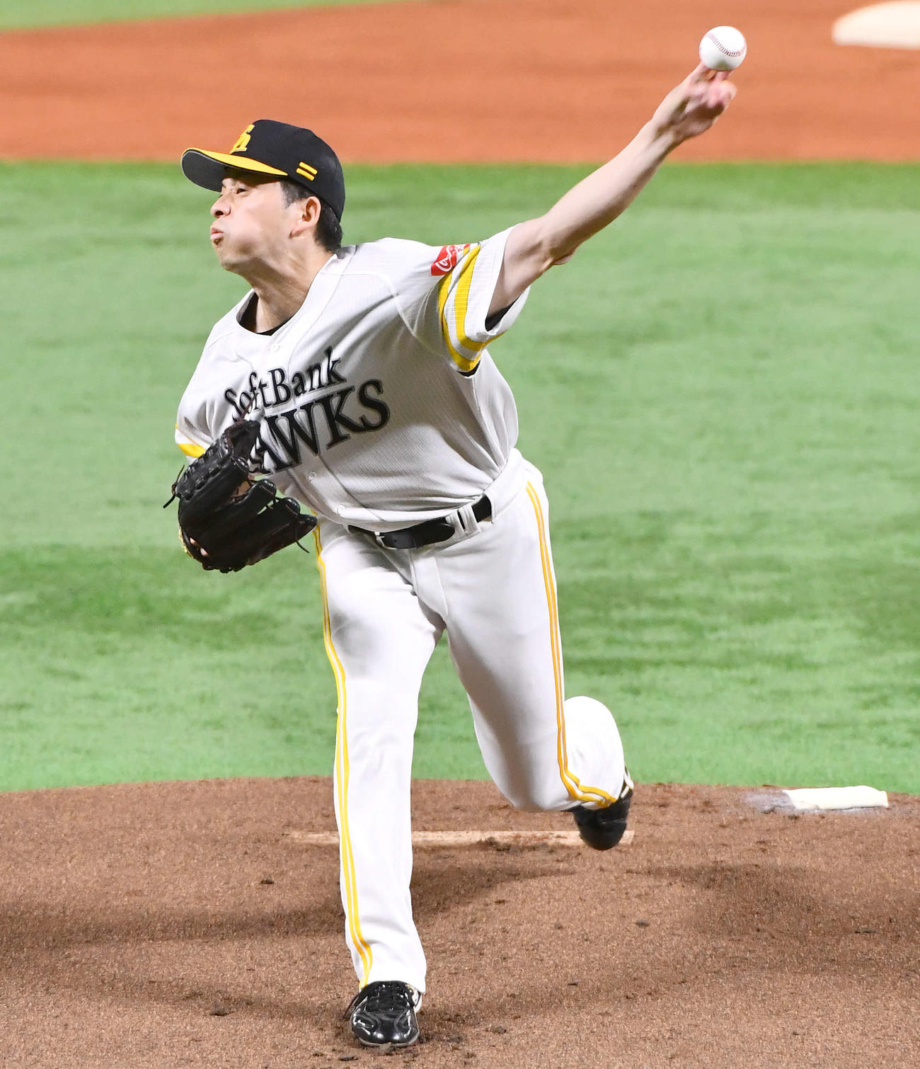 ソフトバンク対中日　ソフトバンク先発の大関（撮影・岩下翔太）