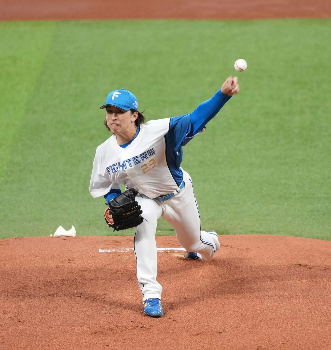 日本ハム対阪神　日本ハム先発の細野（撮影・井上学）