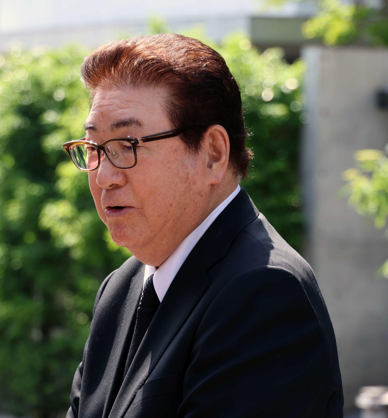 弔問に訪れた山本浩二氏（撮影・山本朝陽）