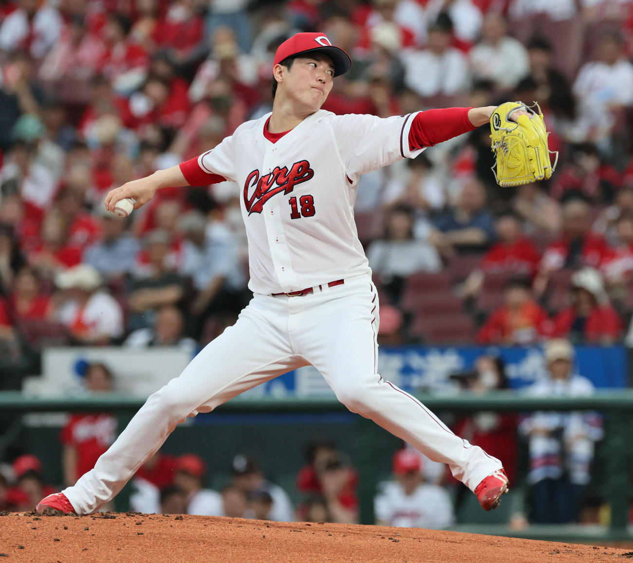 広島対西武　広島先発の森下（撮影・加藤孝規）