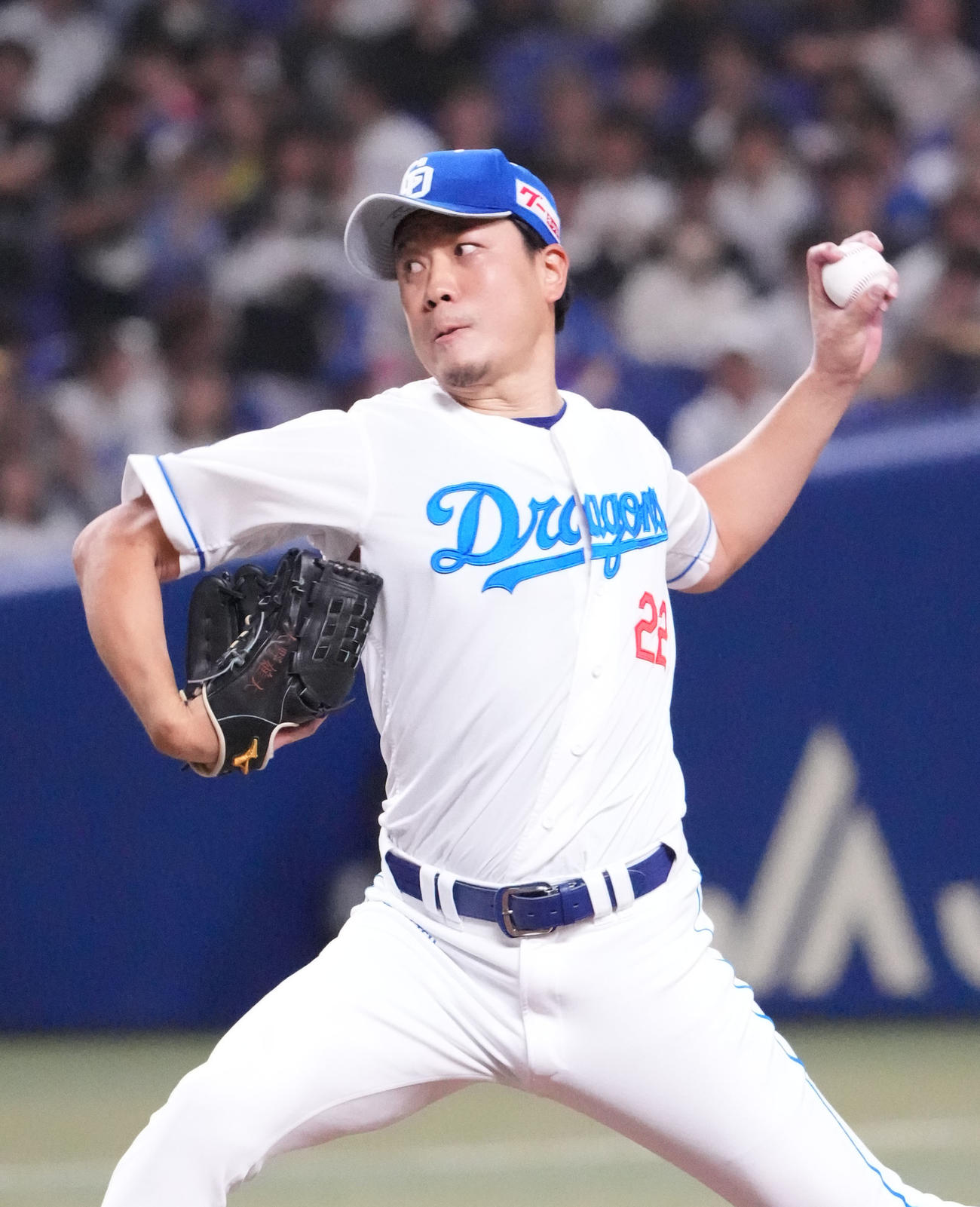 中日対ロッテ　1回表、登板する中日先発の大野（撮影・森本幸一）