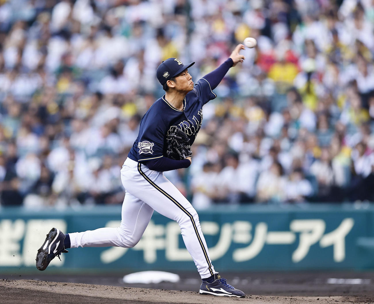 阪神対オリックス　オリックス先発の曽谷（撮影・藤尾明華）
