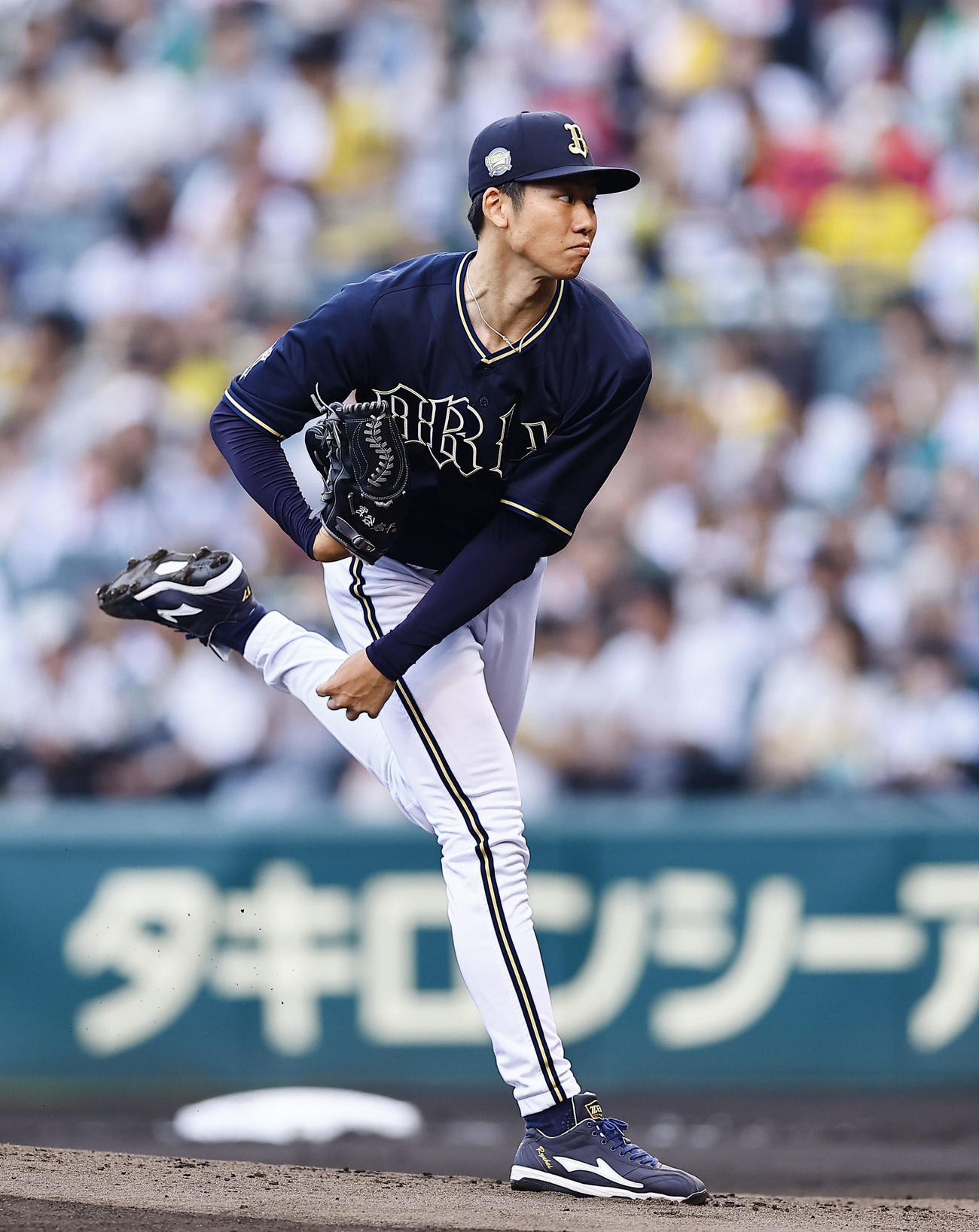 阪神対オリックス　オリックス先発の曽谷（撮影・藤尾明華）