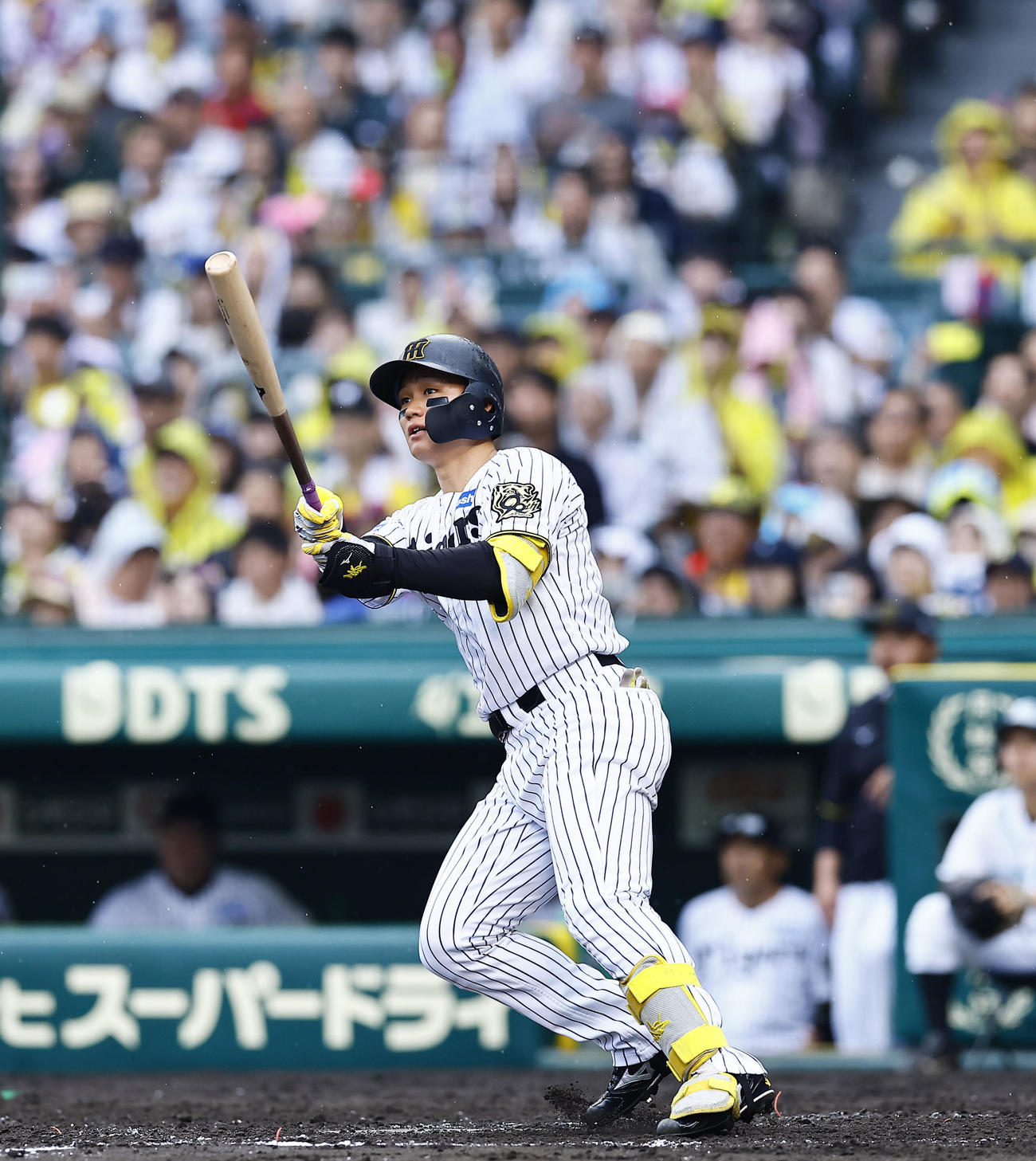 阪神対オリックス　3回裏阪神2死一、二塁、森下は左越えに3点本塁打を放つ（撮影・藤尾明華）