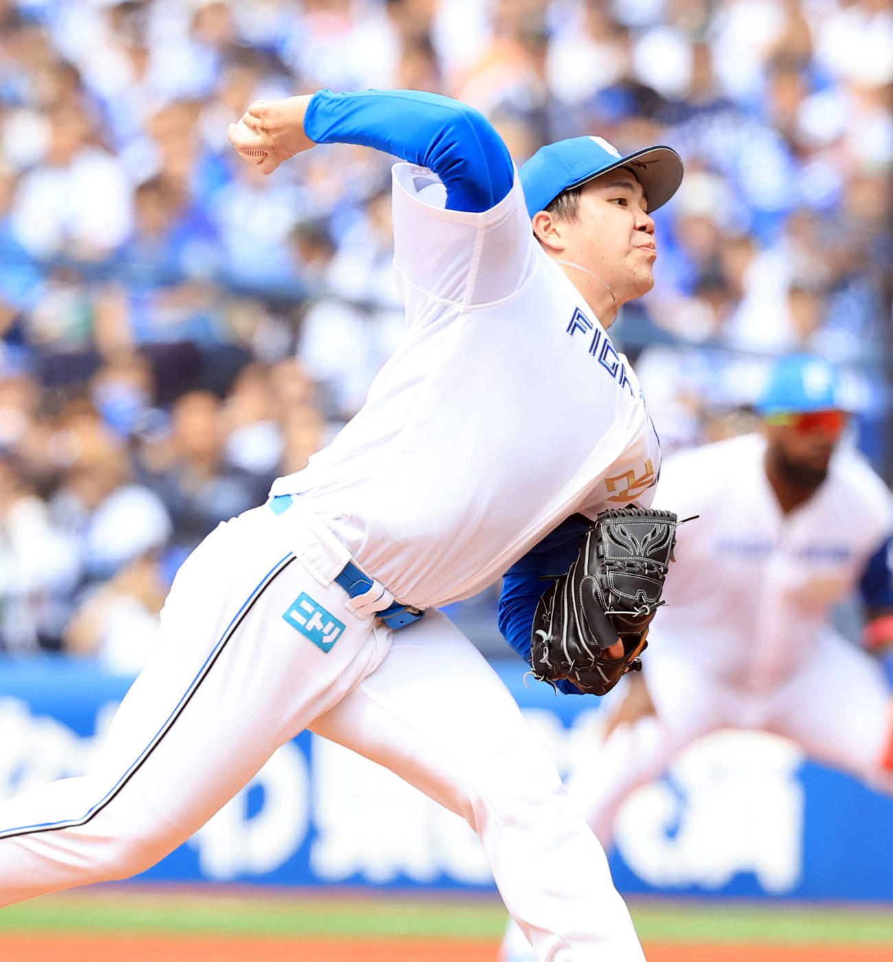 DeNA対日本ハム　力投する日本ハム先発の金村（撮影・浅見桂子）