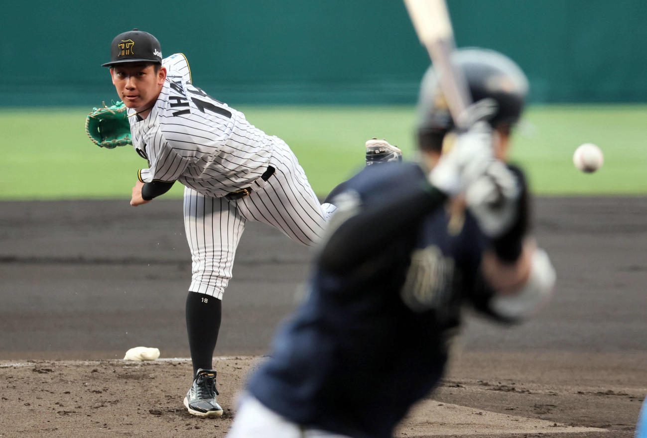 阪神対オリックス　阪神先発の伊原（撮影・宮崎幸一）