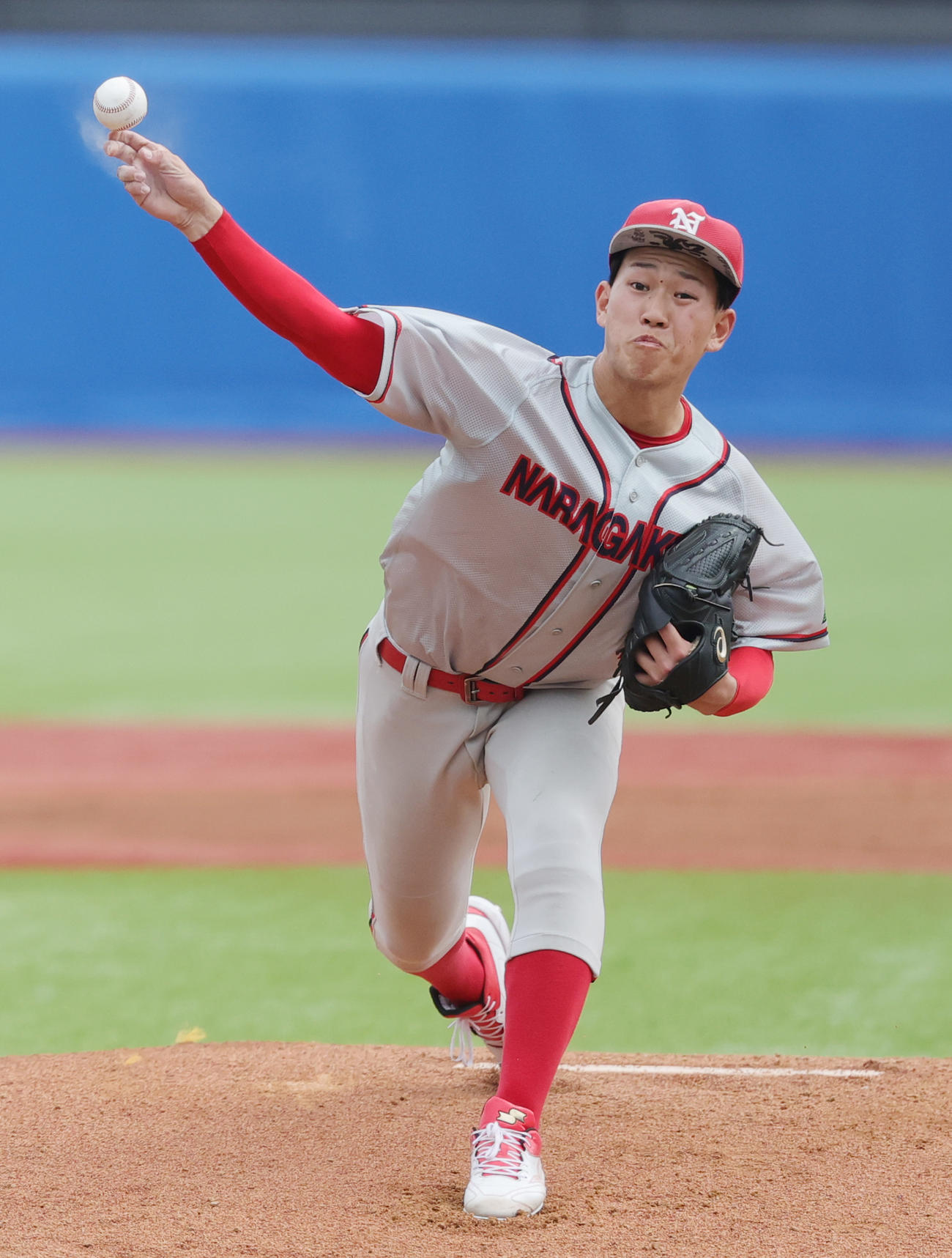 東海大九州対奈良学園大　奈良学園大先発の八木（撮影・野上伸悟）