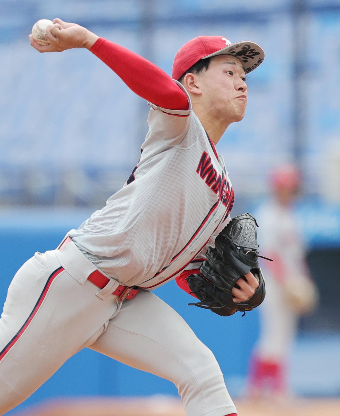 東海大九州対奈良学園大　奈良学園大先発の八木（撮影・野上伸悟）