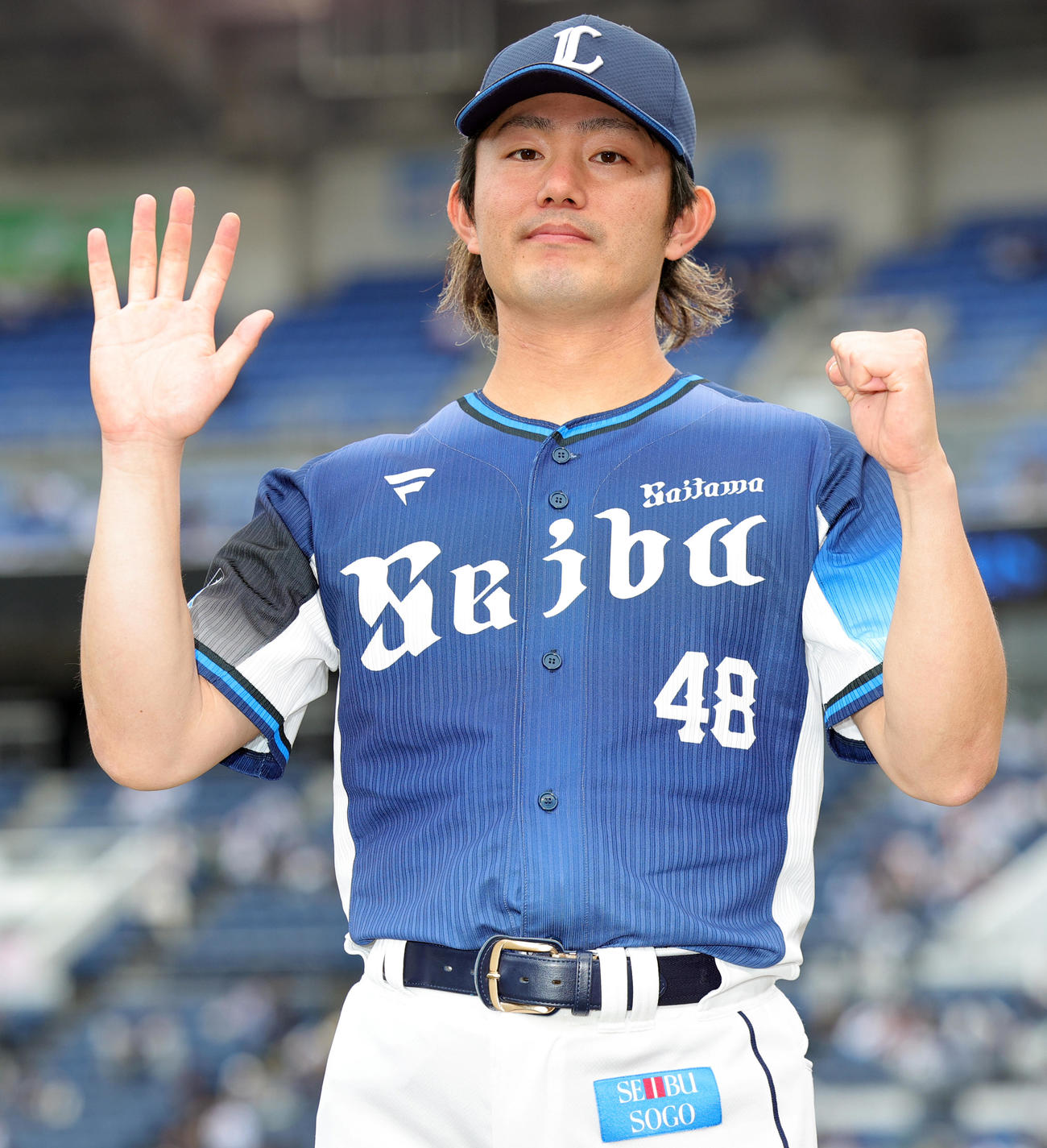 ロッテ対西武　5勝目を挙げた西武今井（2025年5月24日撮影）