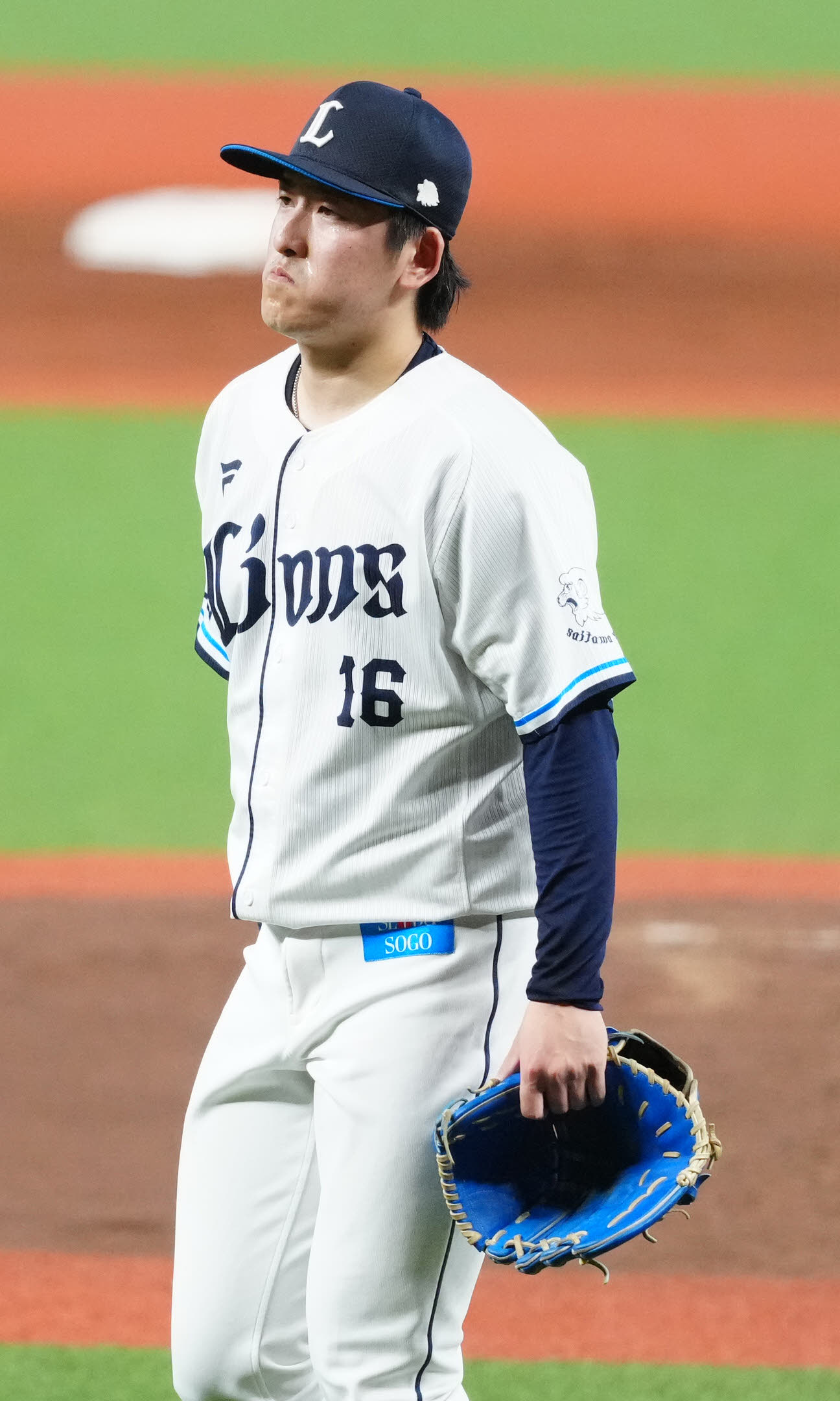 西武対阪神　2回表終了後、ベンチに引き揚げる西武先発の隅田（撮影・江口和貴）