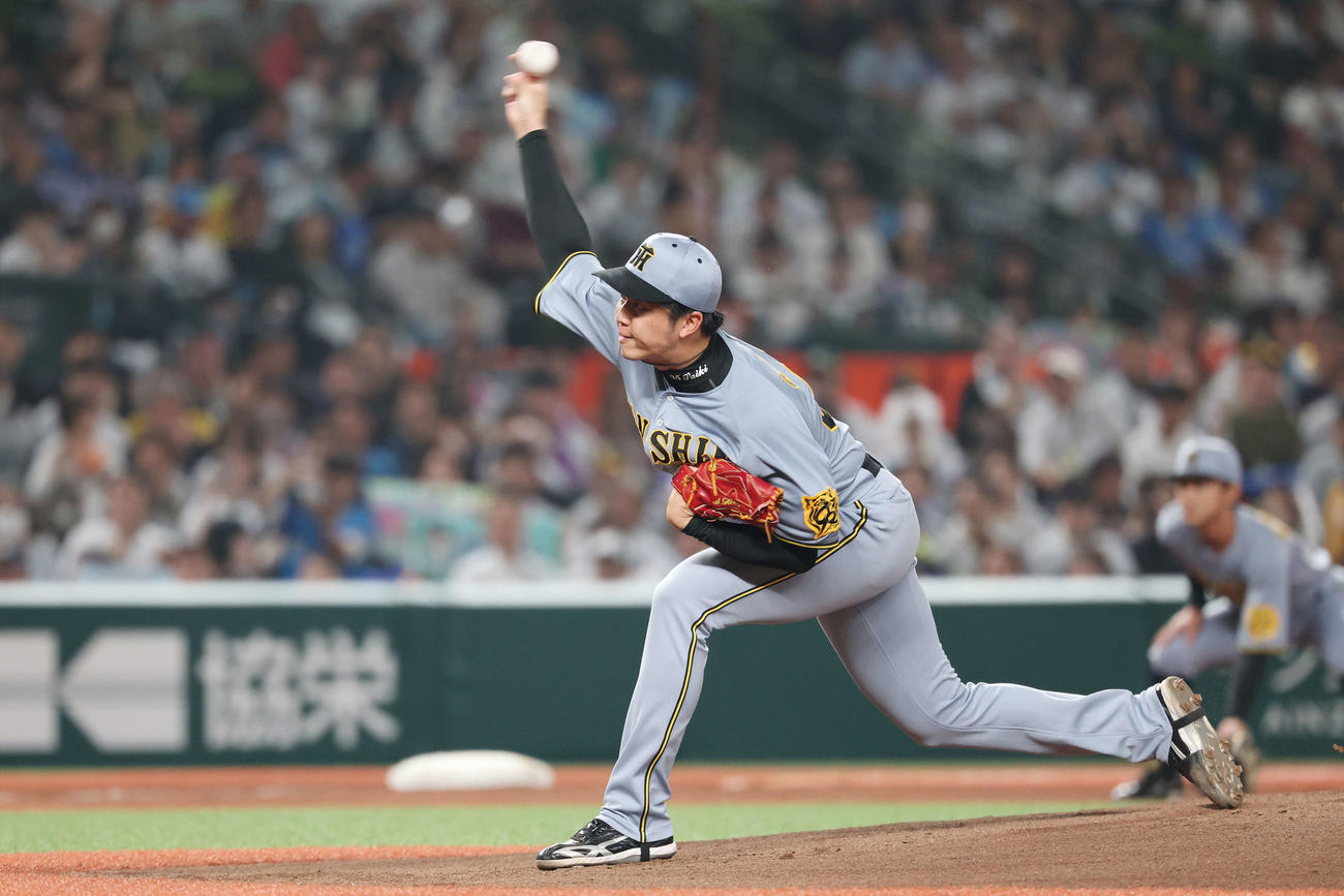 西武対阪神　阪神先発の才木（撮影・宮地輝）