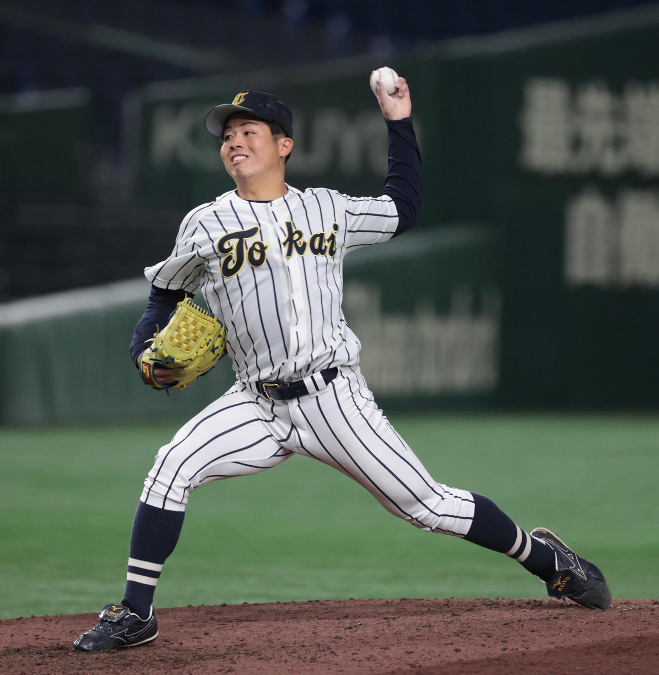 城西国際大対東海大　7回から登板した東海大・若山（撮影・柴田隆二）