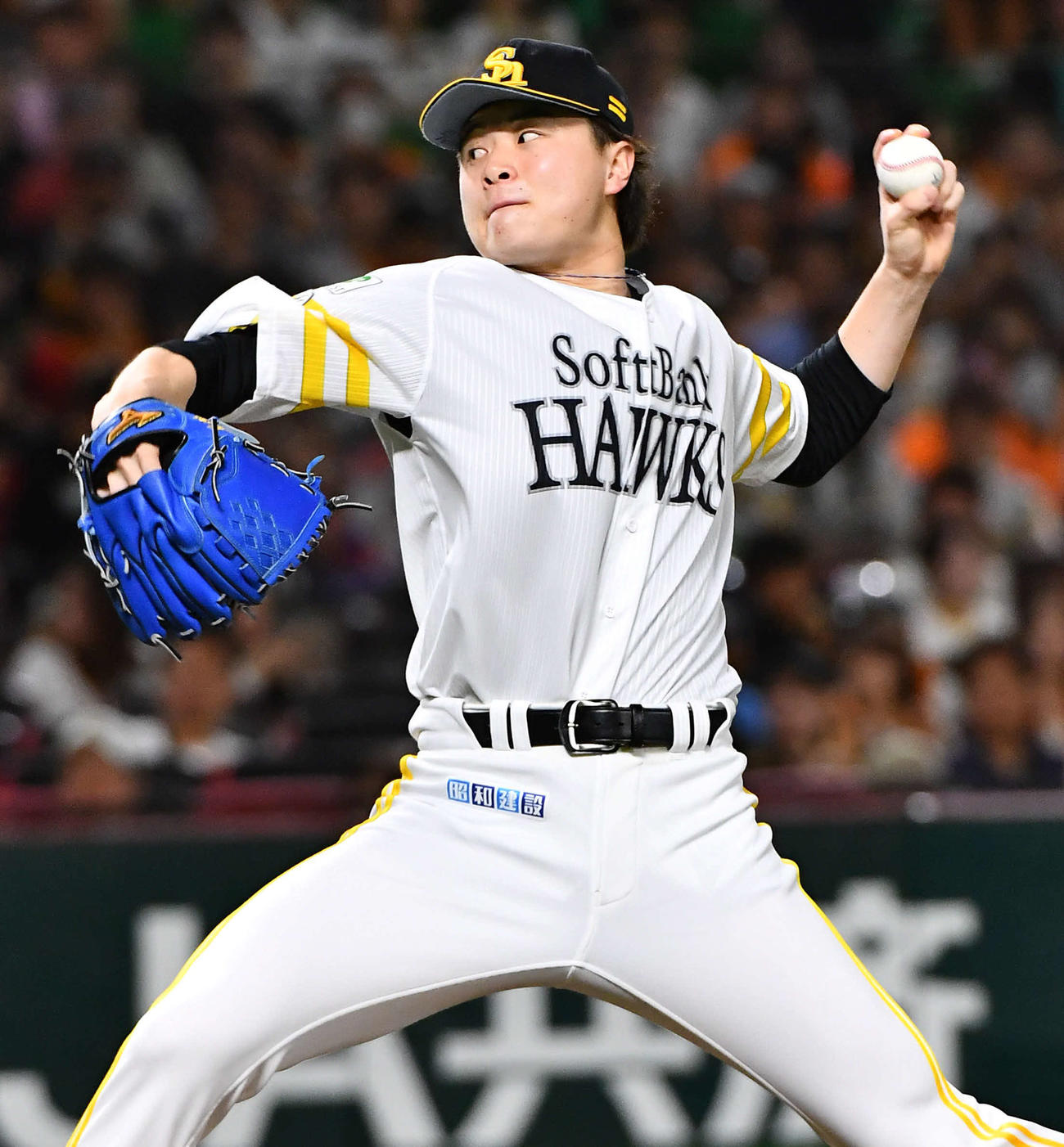 ソフトバンク対巨人　ソフトバンク先発の前田純（撮影・岩下翔太）