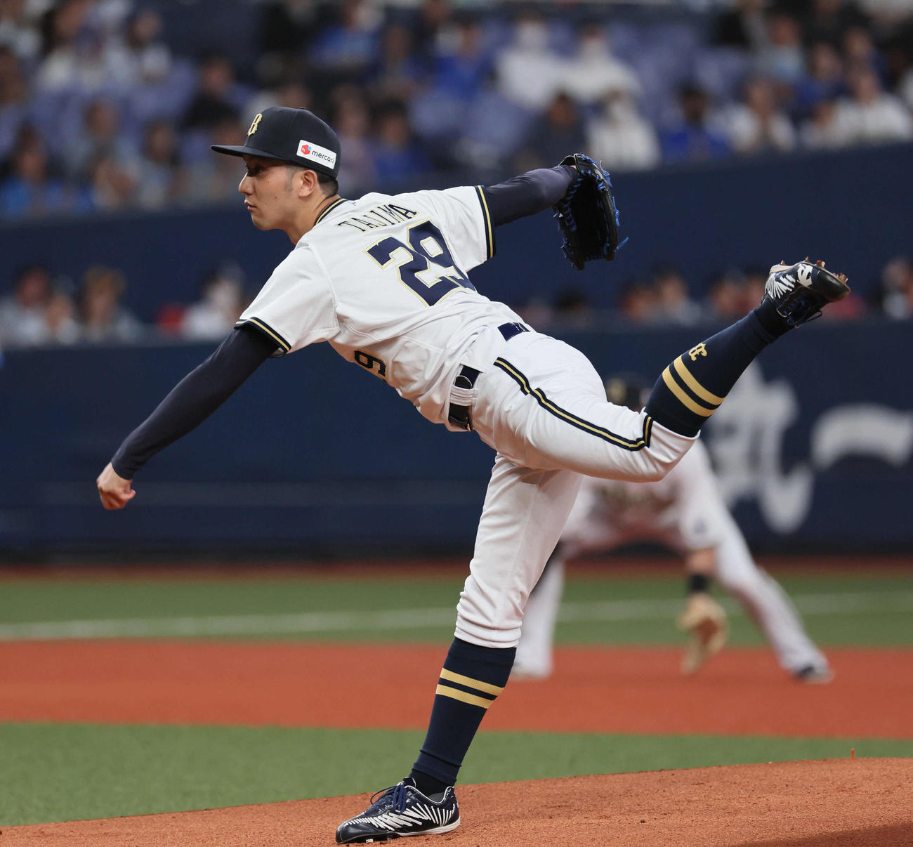 オリックス対DeNA　オリックス先発の田嶋（撮影・宮崎幸一）
