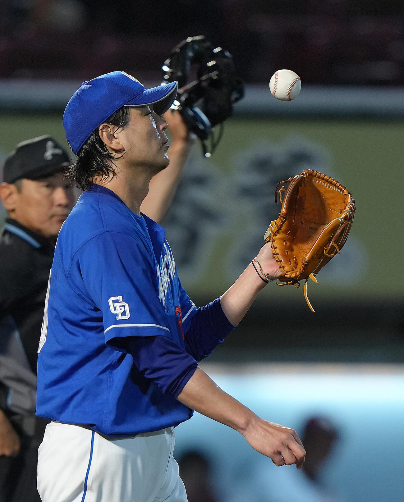 楽天対中日　5回に4点を失った中日涌井（撮影・足立雅史）