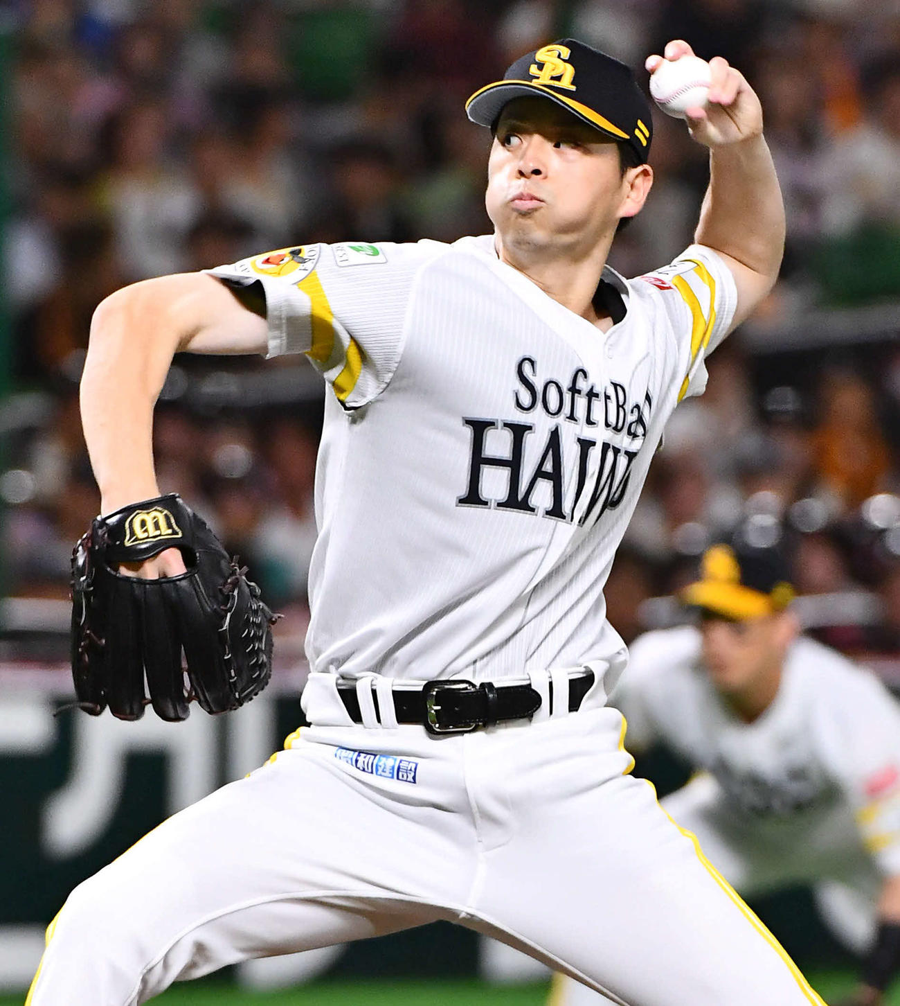 ソフトバンク対巨人　ソフトバンク先発の大関（撮影・岩下翔太）