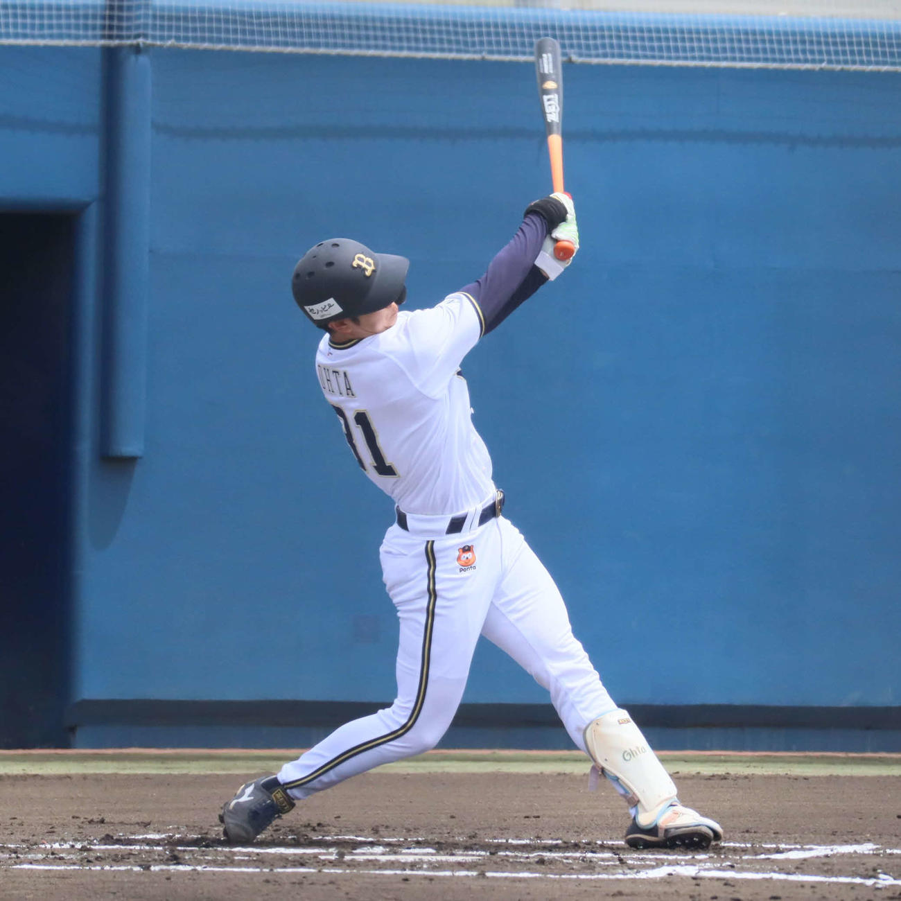 ウエスタン・リーグ中日戦に「3番二塁」で出場した太田椋内野手（撮影・村松万里子）＝2025年6月12日、杉本商事BS