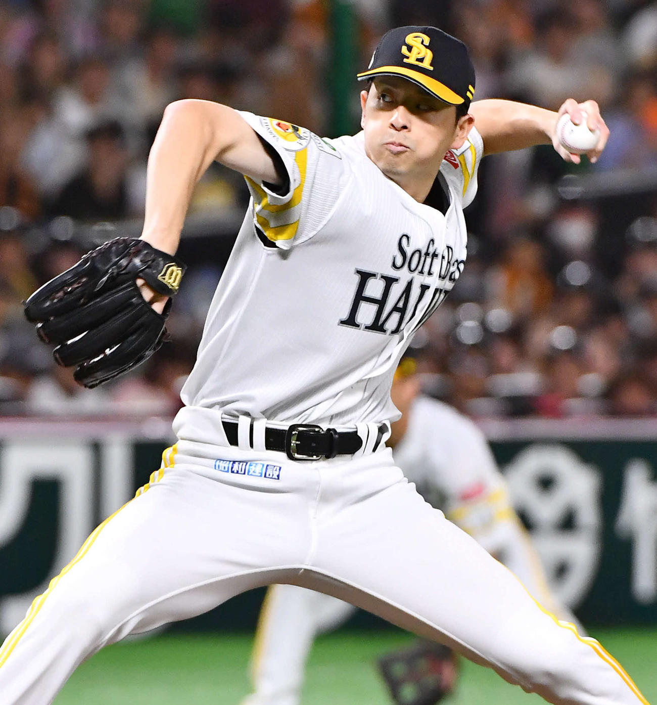 ソフトバンク対巨人　ソフトバンク先発の大関（撮影・岩下翔太）