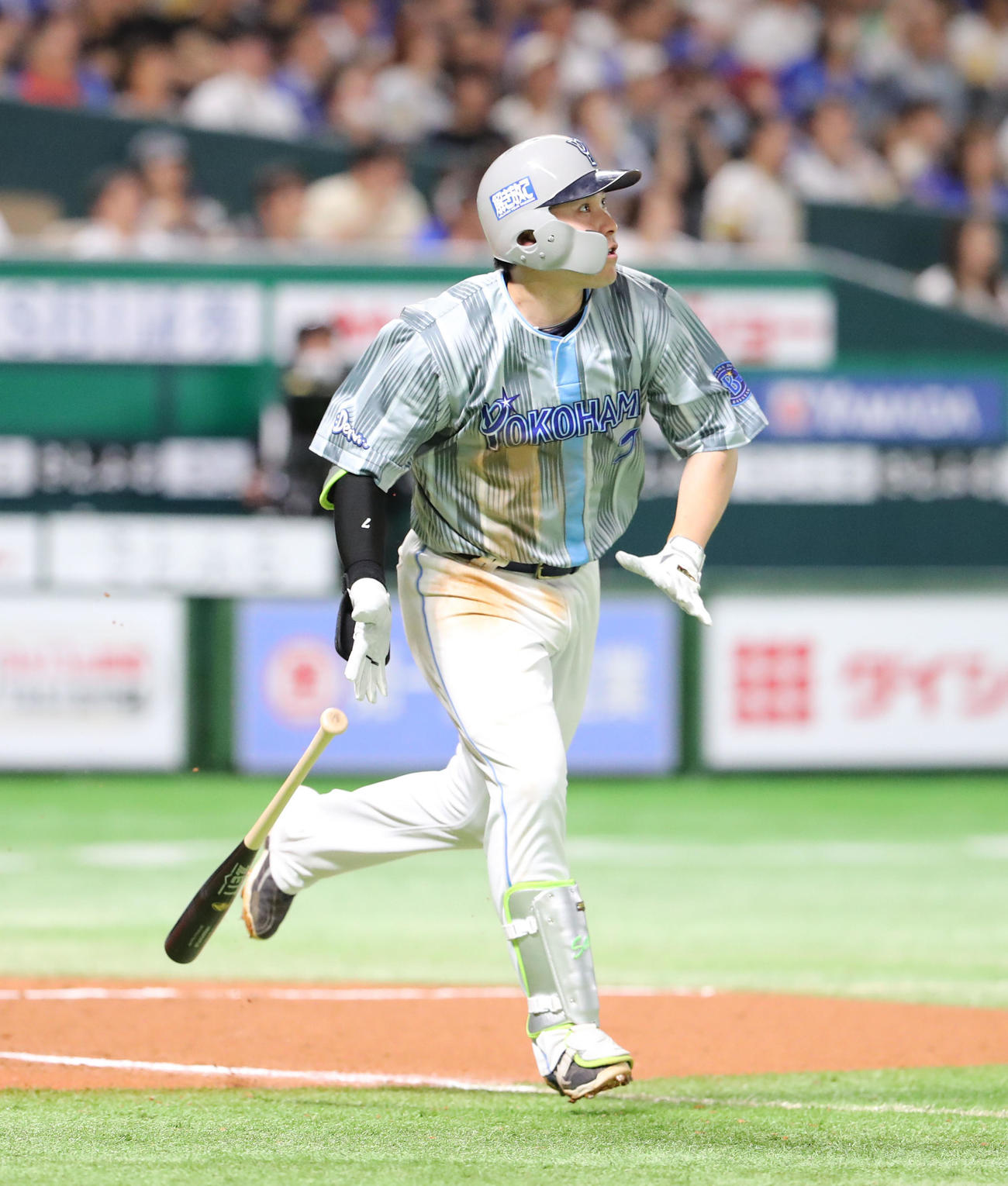 ソフトバンク対DeNA 7回表DeNA1死、佐野は右中間に本塁打を放つ（撮影・梅根麻紀）