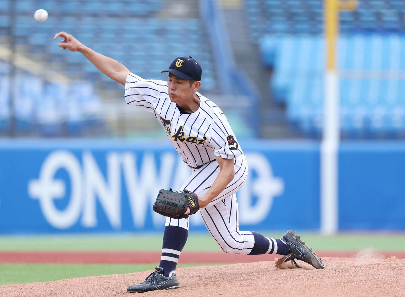 福井工業大対東海大　先発し力投する東海大・求（撮影・増田悦実）