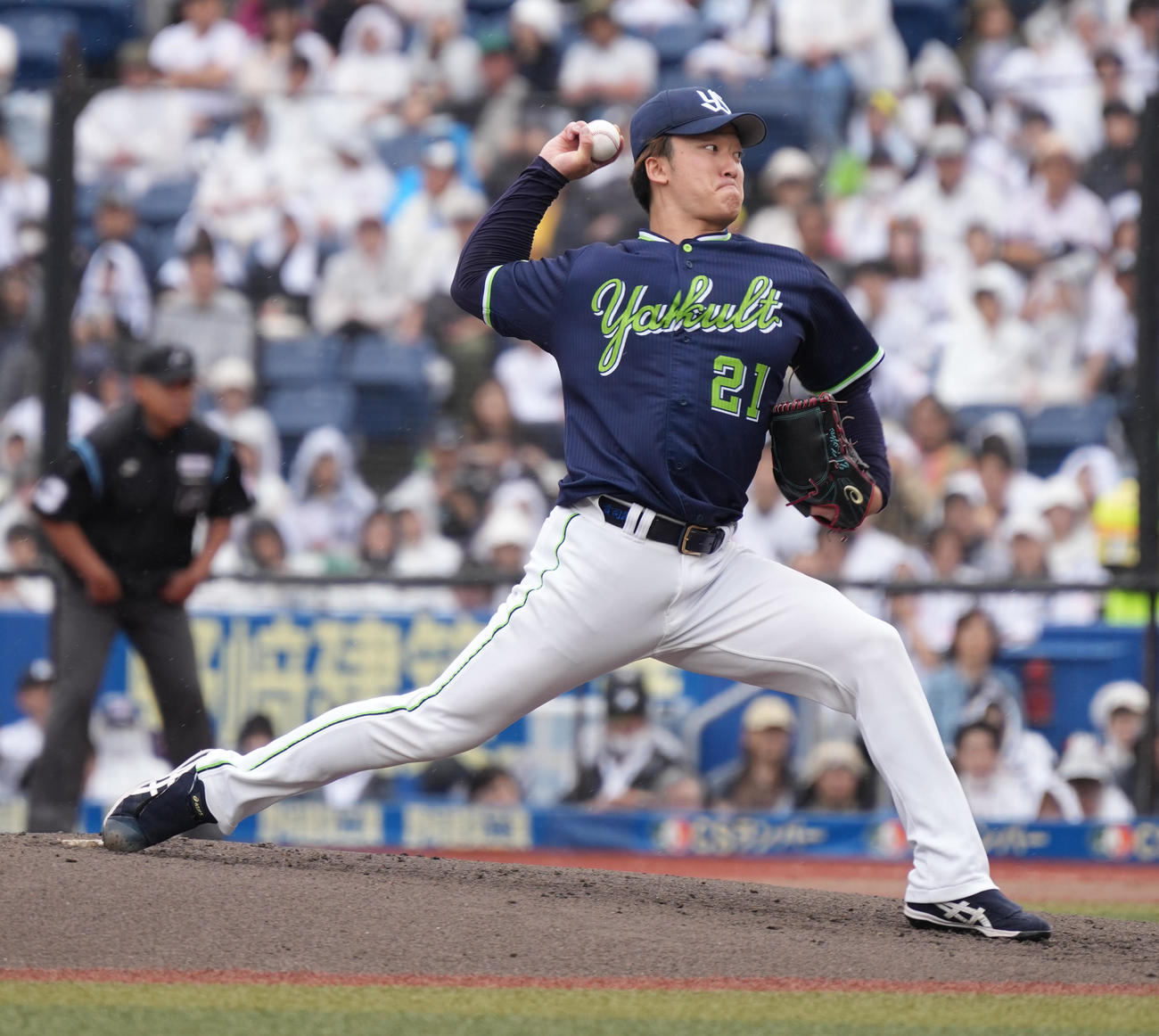 ロッテ対ヤクルト　ヤクルト先発の吉村（撮影・小沢裕）