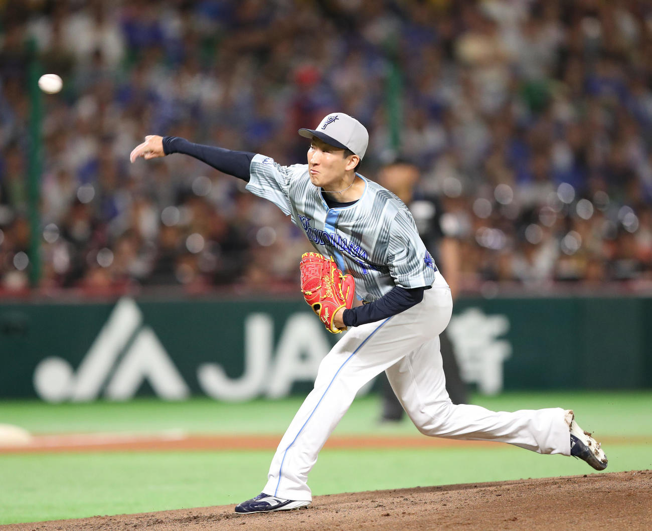 ソフトバンク対DeNA　先発の大貫（撮影・梅根麻紀）