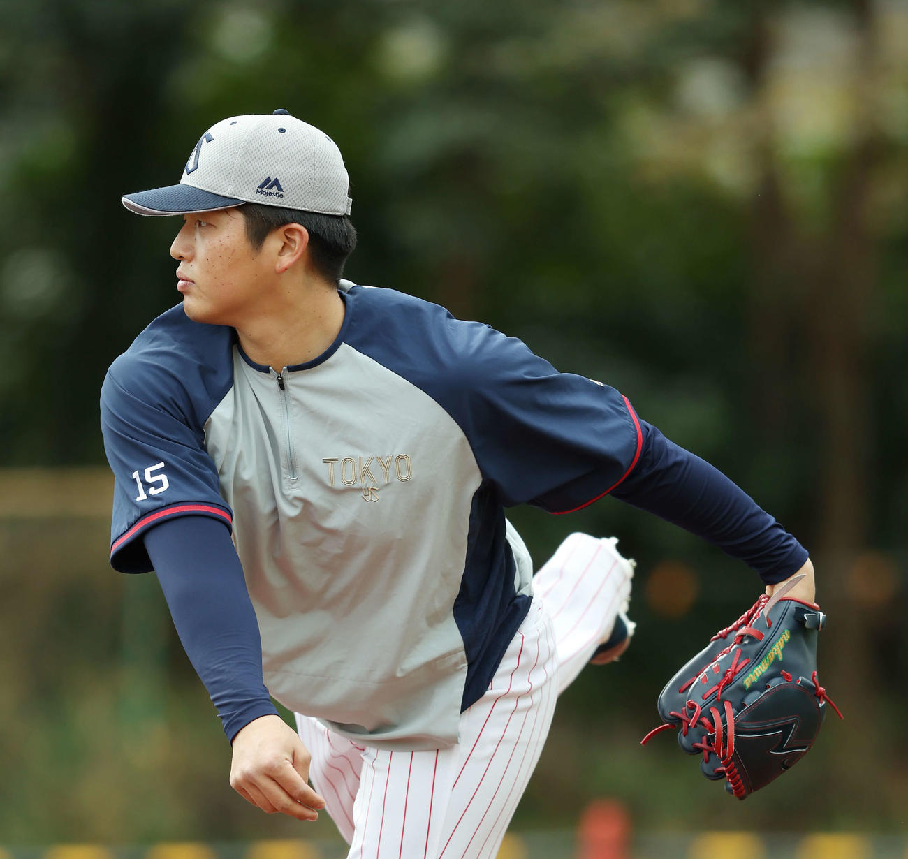ヤクルト中村優斗（2025年3月15日撮影）