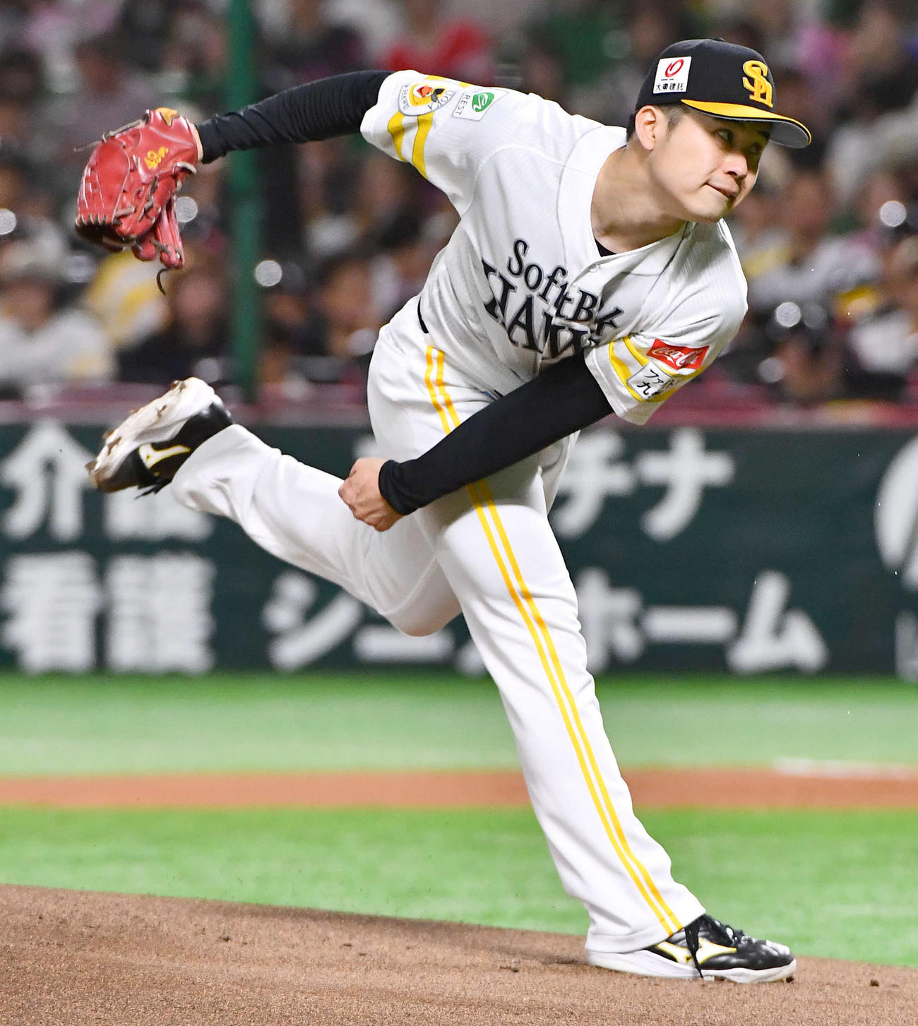 ソフトバンク対DeNA　ソフトバンク先発の松本晴（撮影・岩下翔太）