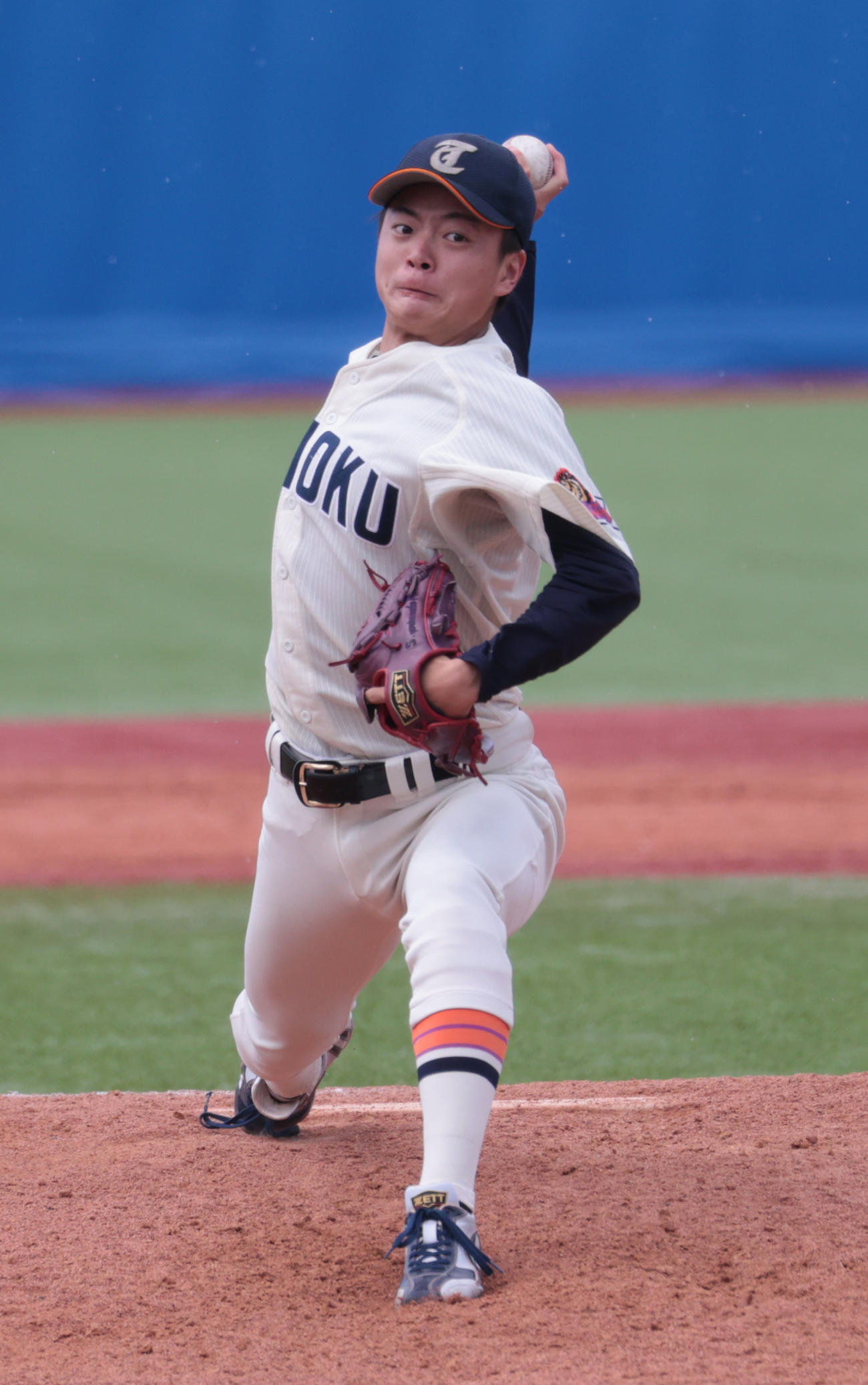 東北福祉大対福井工大　先発した東北福祉大・桜井頼（撮影・柴田隆二）